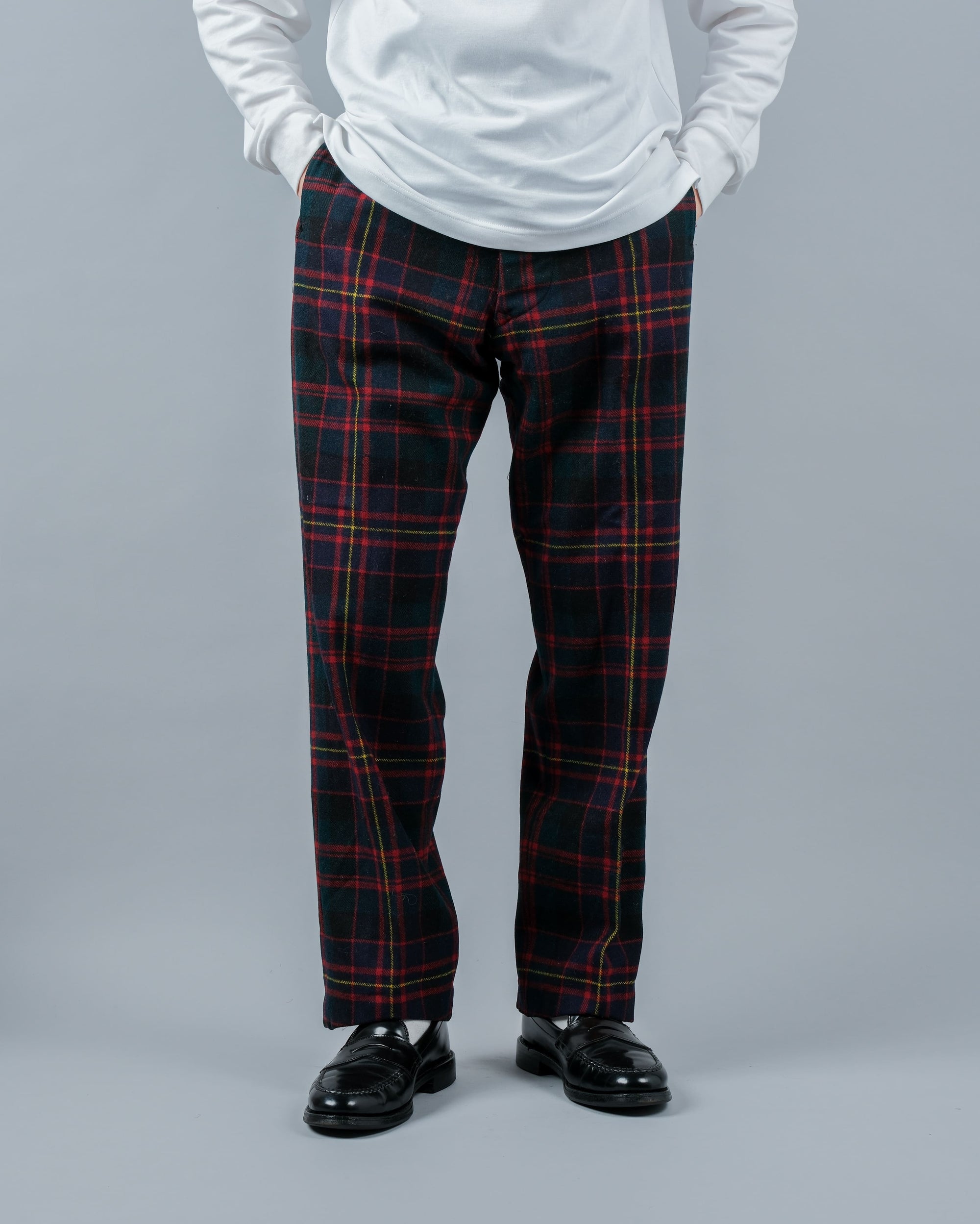 ［~70's］Scottish Military Ceremony Wool Plaid Trousers Size.2