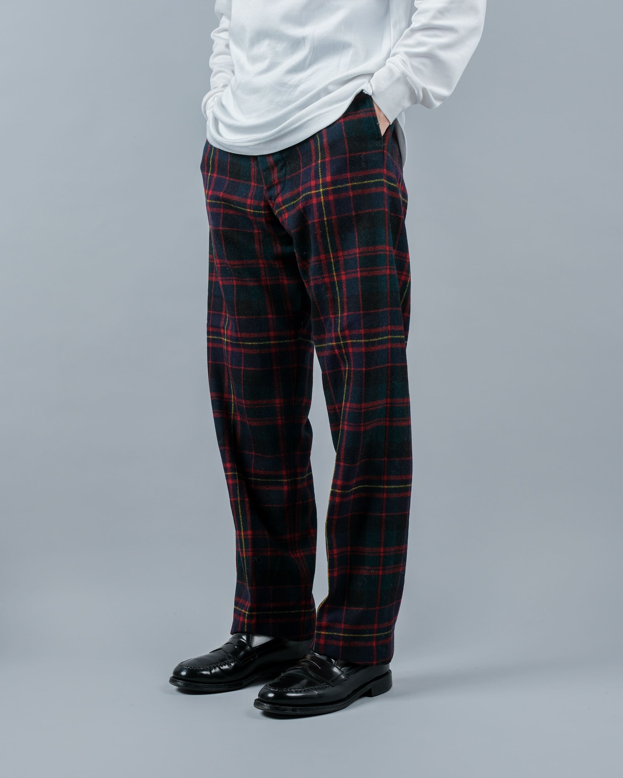 ［~70's］Scottish Military Ceremony Wool Plaid Trousers Size.2