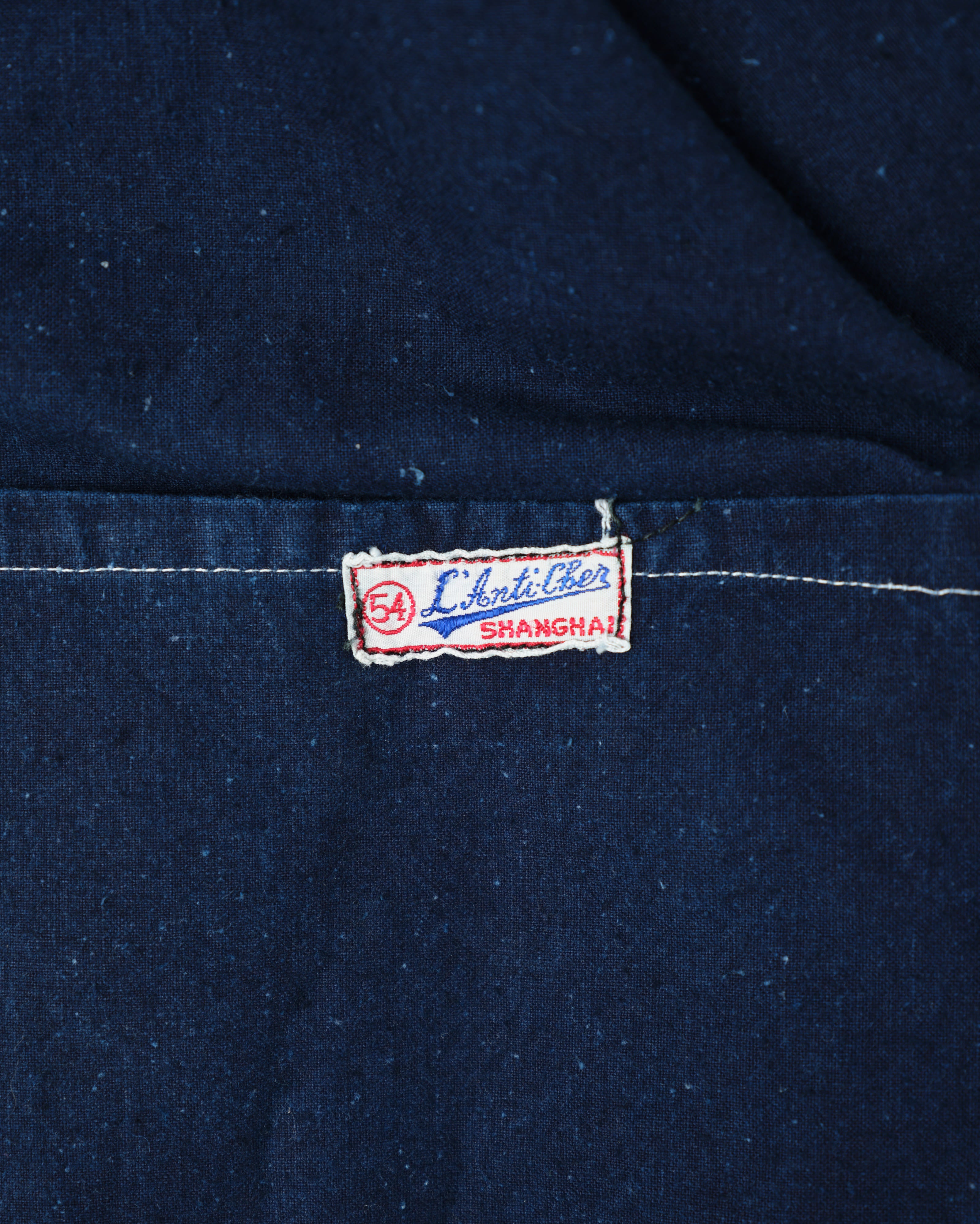 [~ 50's] Veste de travail en coton indigo de Chine française Taille 54