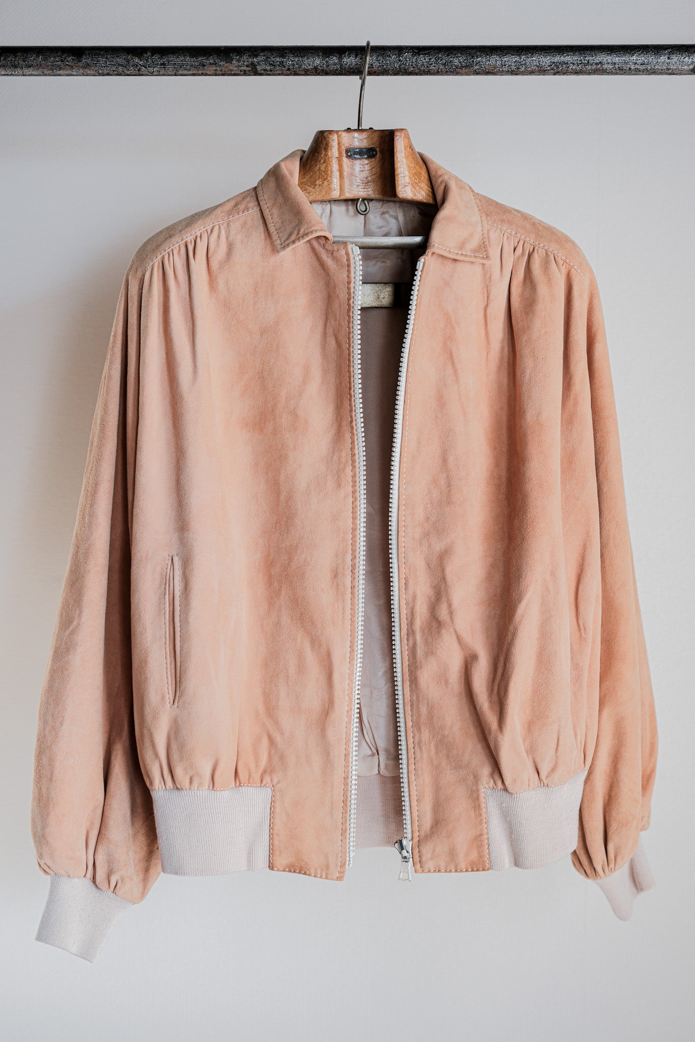 ［~70's］Old Hermès Sport Paris Saddle Shoulder Suede Leather Blouson
