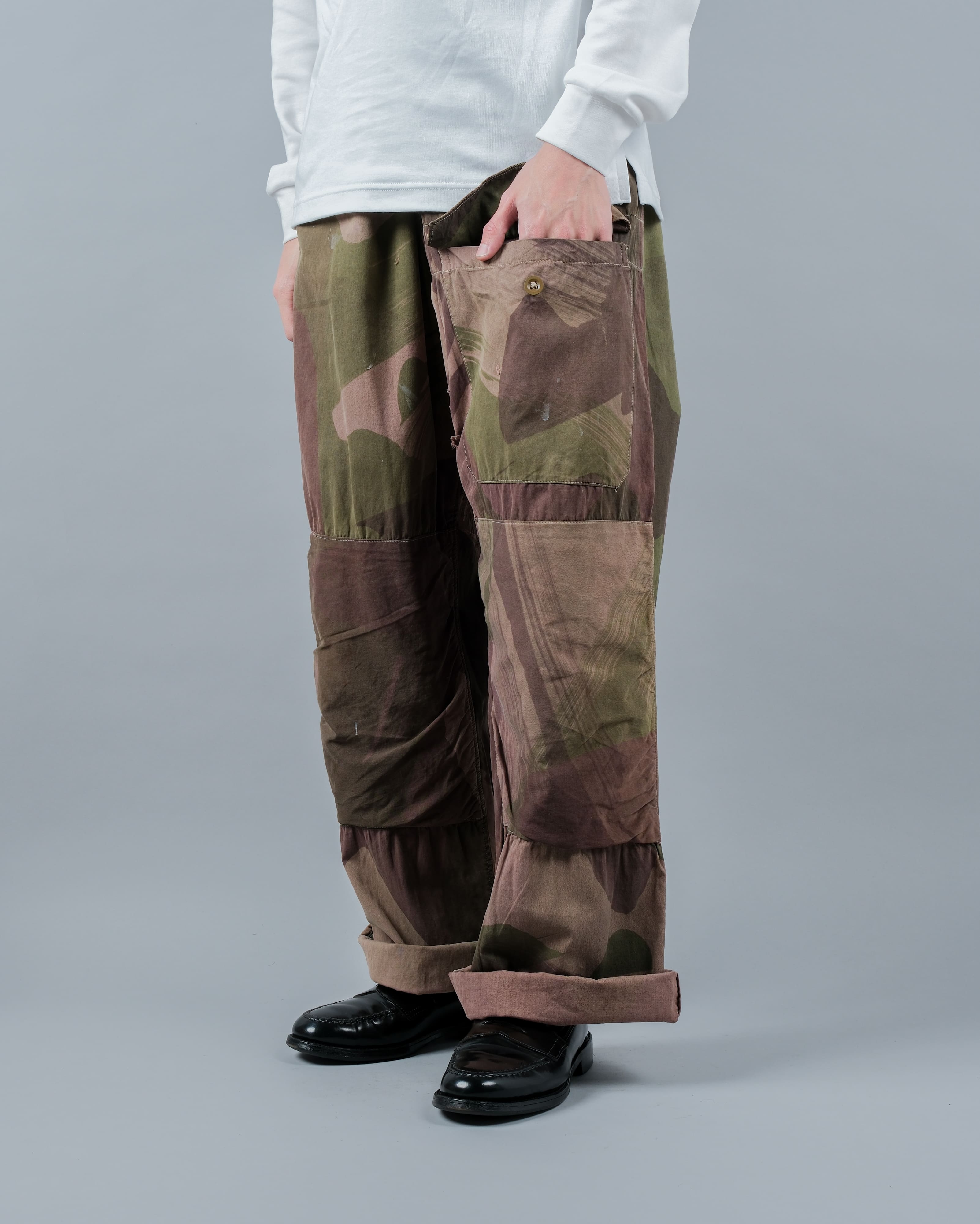 [~40's] WW II British Army Camouflage Windproof Trousers "SAS"