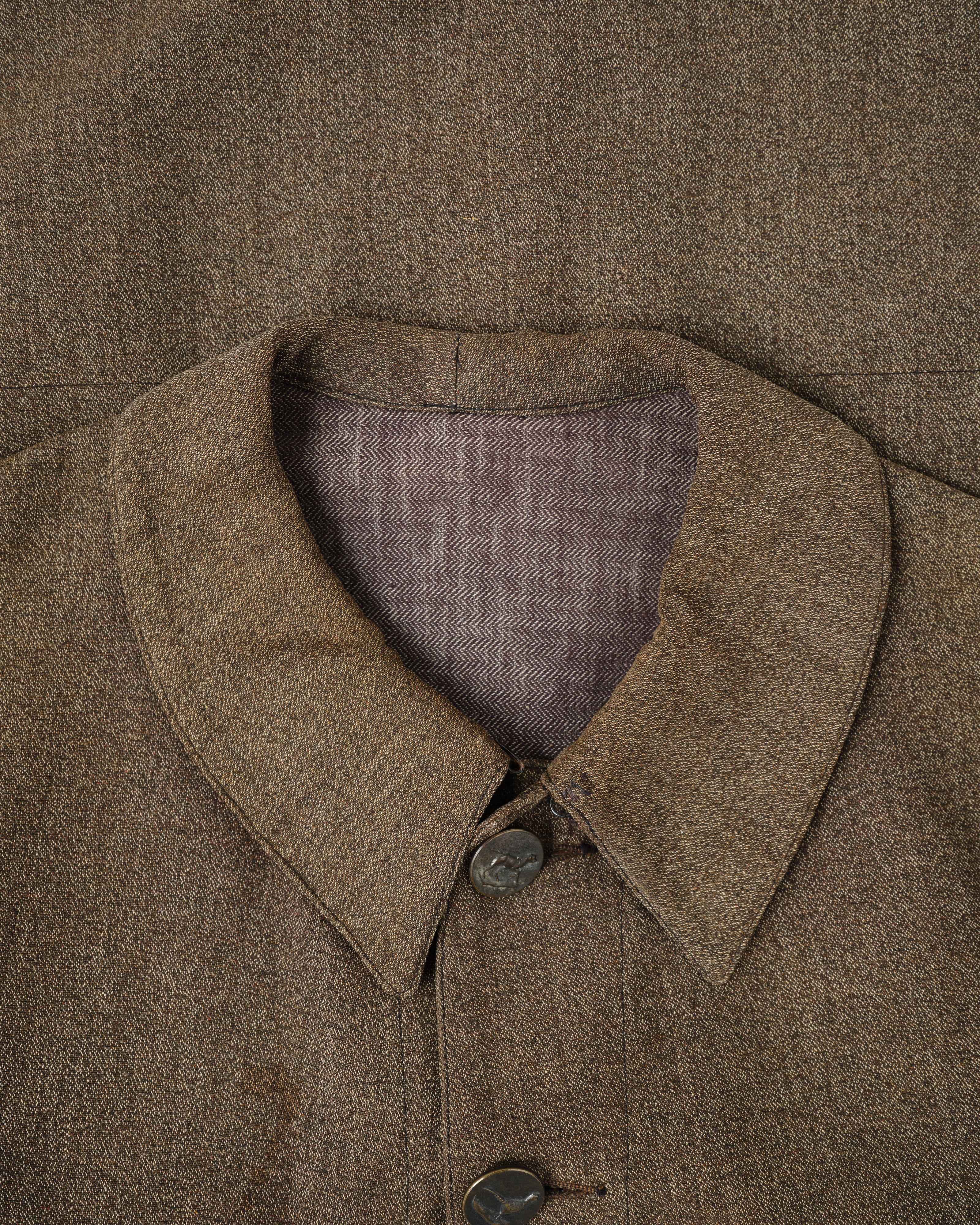 【~30’s】French Vintage Brown Chambray Hunting Jacket