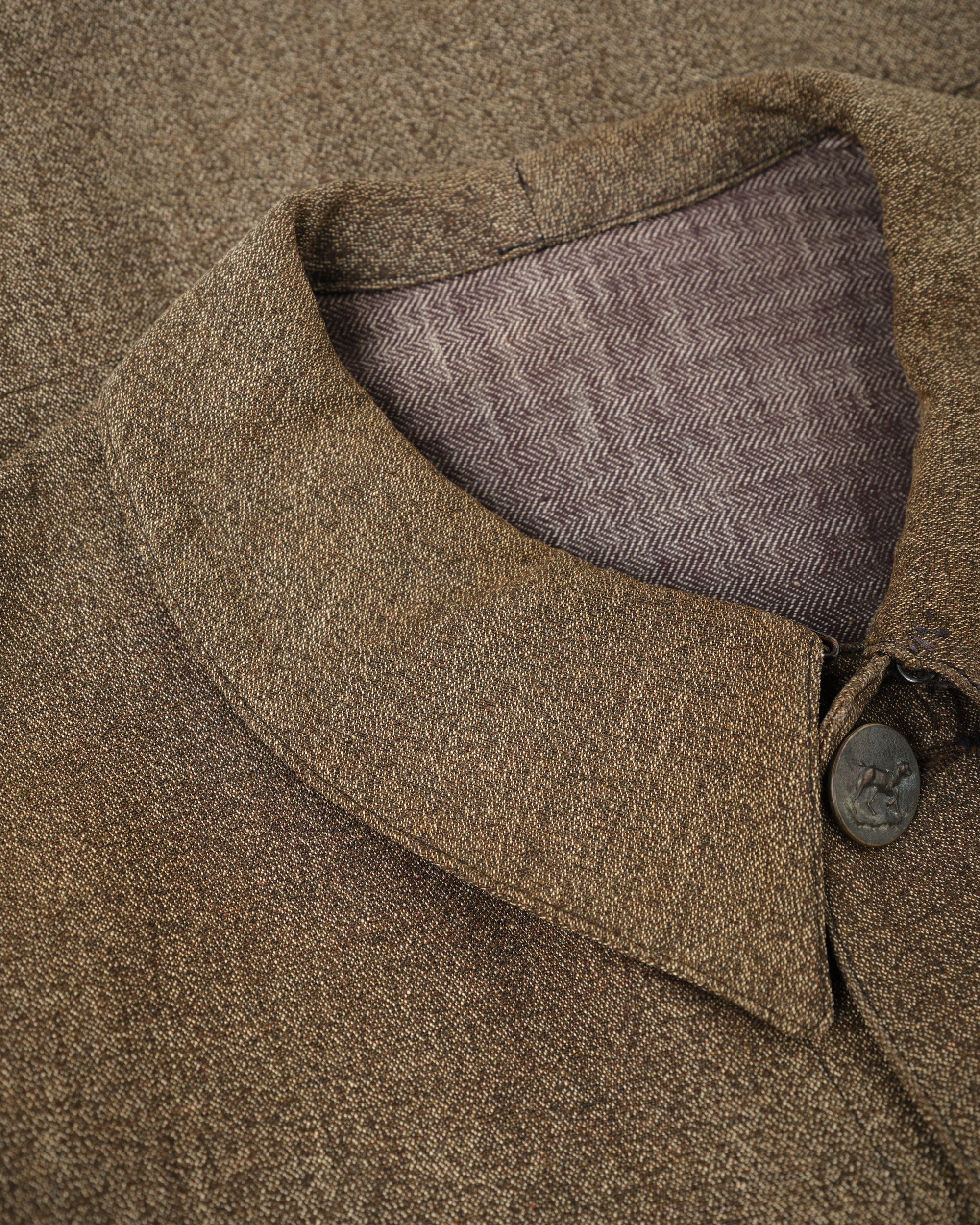 ［~30’s］French Vintage Brown Chambray Hunting Jacket
