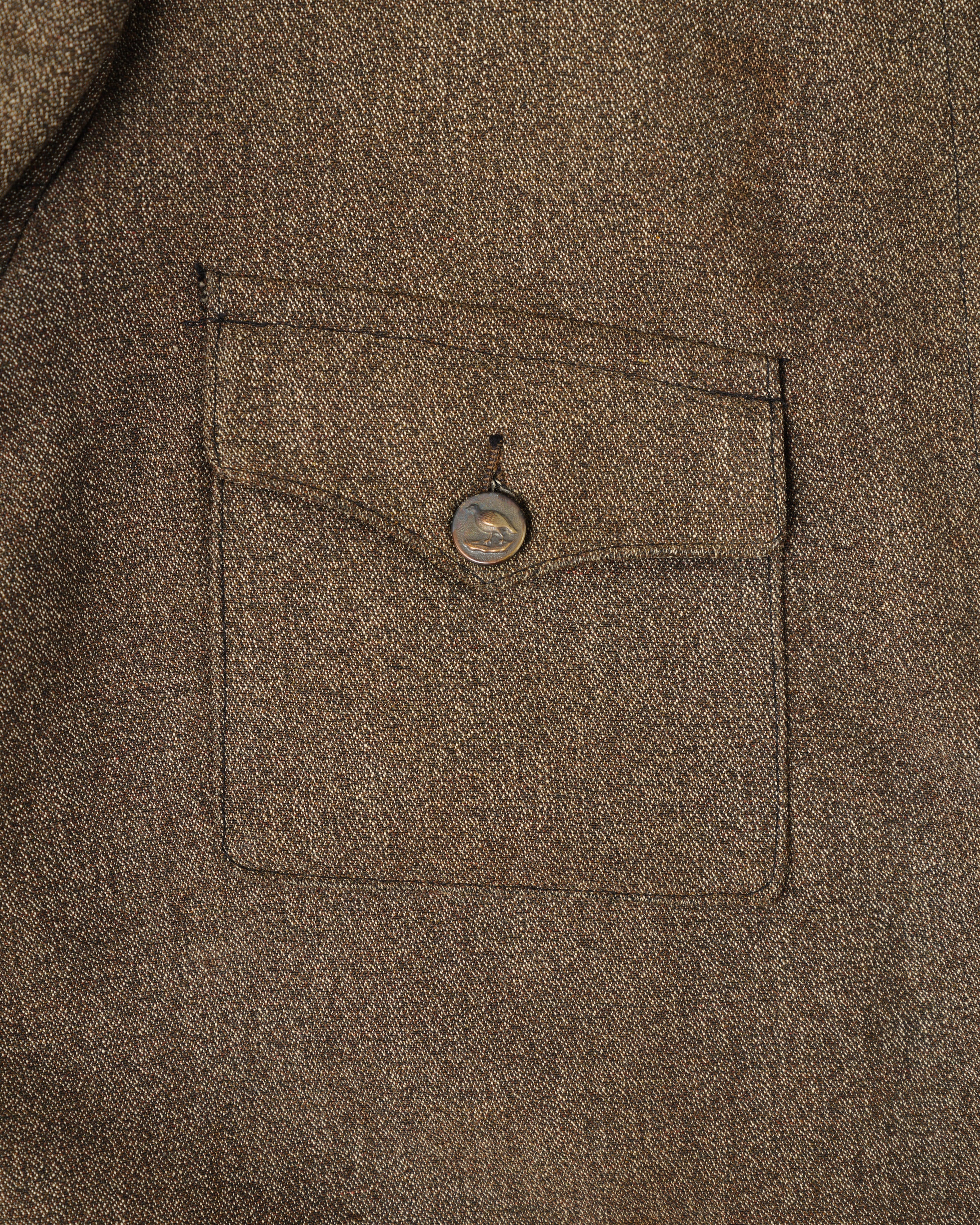 【~30’s】French Vintage Brown Chambray Hunting Jacket