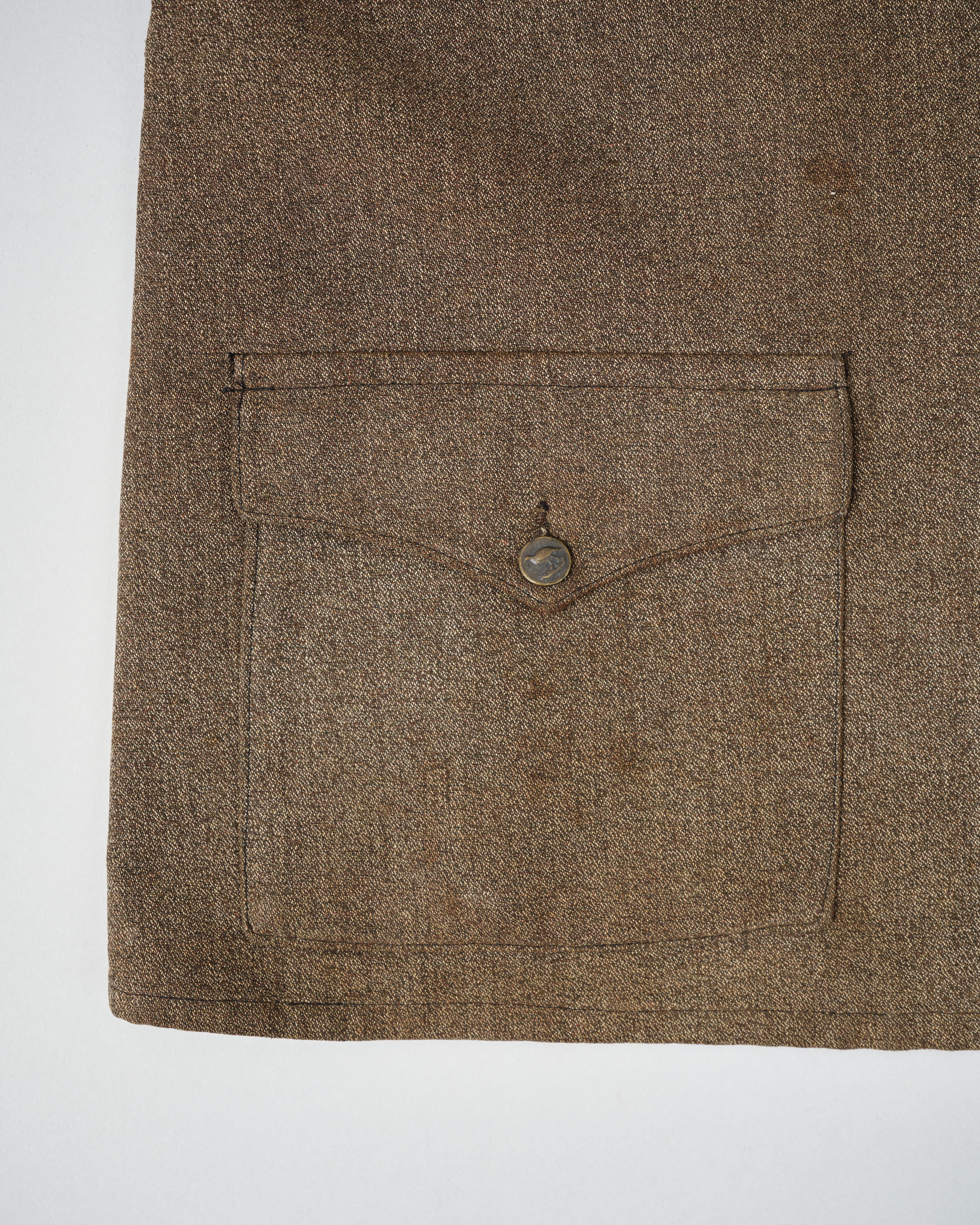 【~30’s】French Vintage Brown Chambray Hunting Jacket
