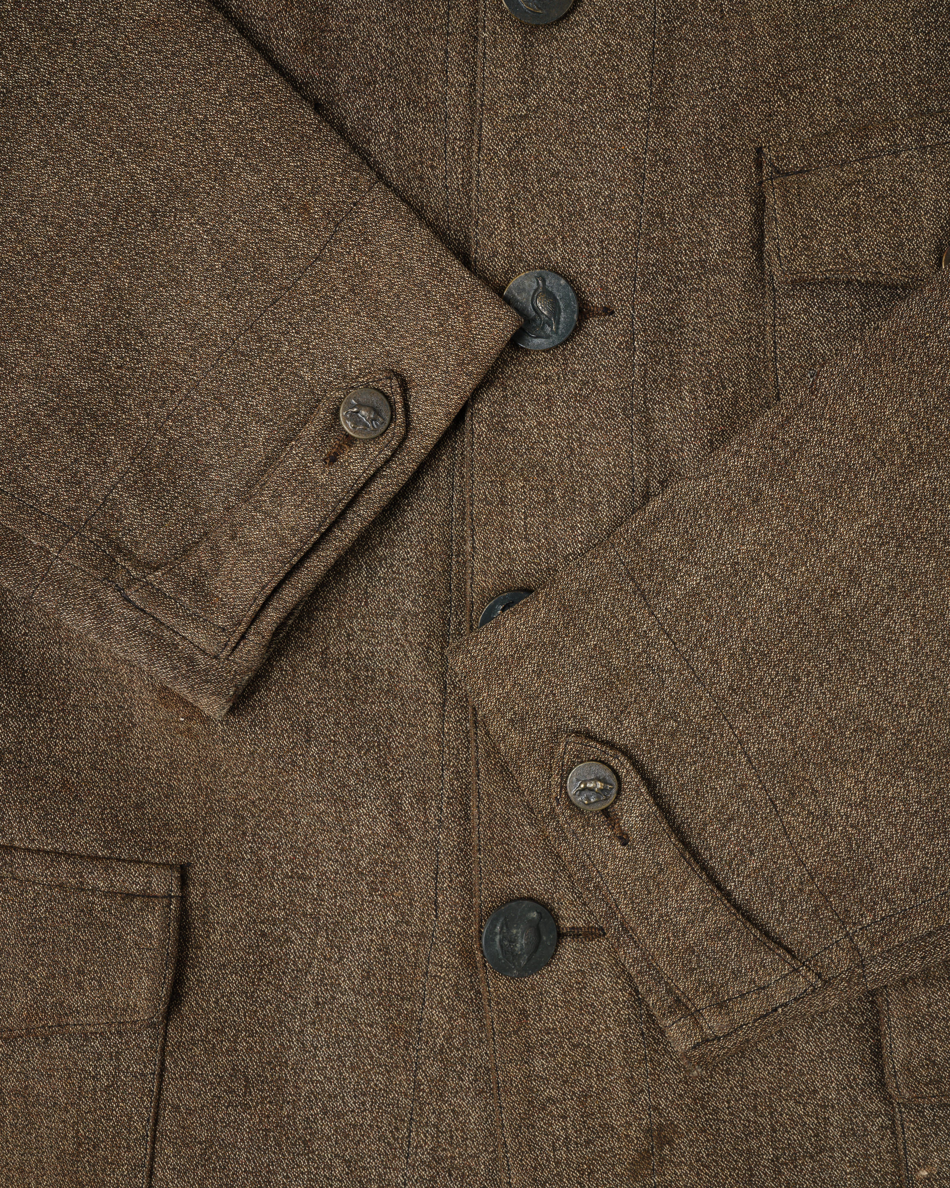 【~30’s】French Vintage Brown Chambray Hunting Jacket