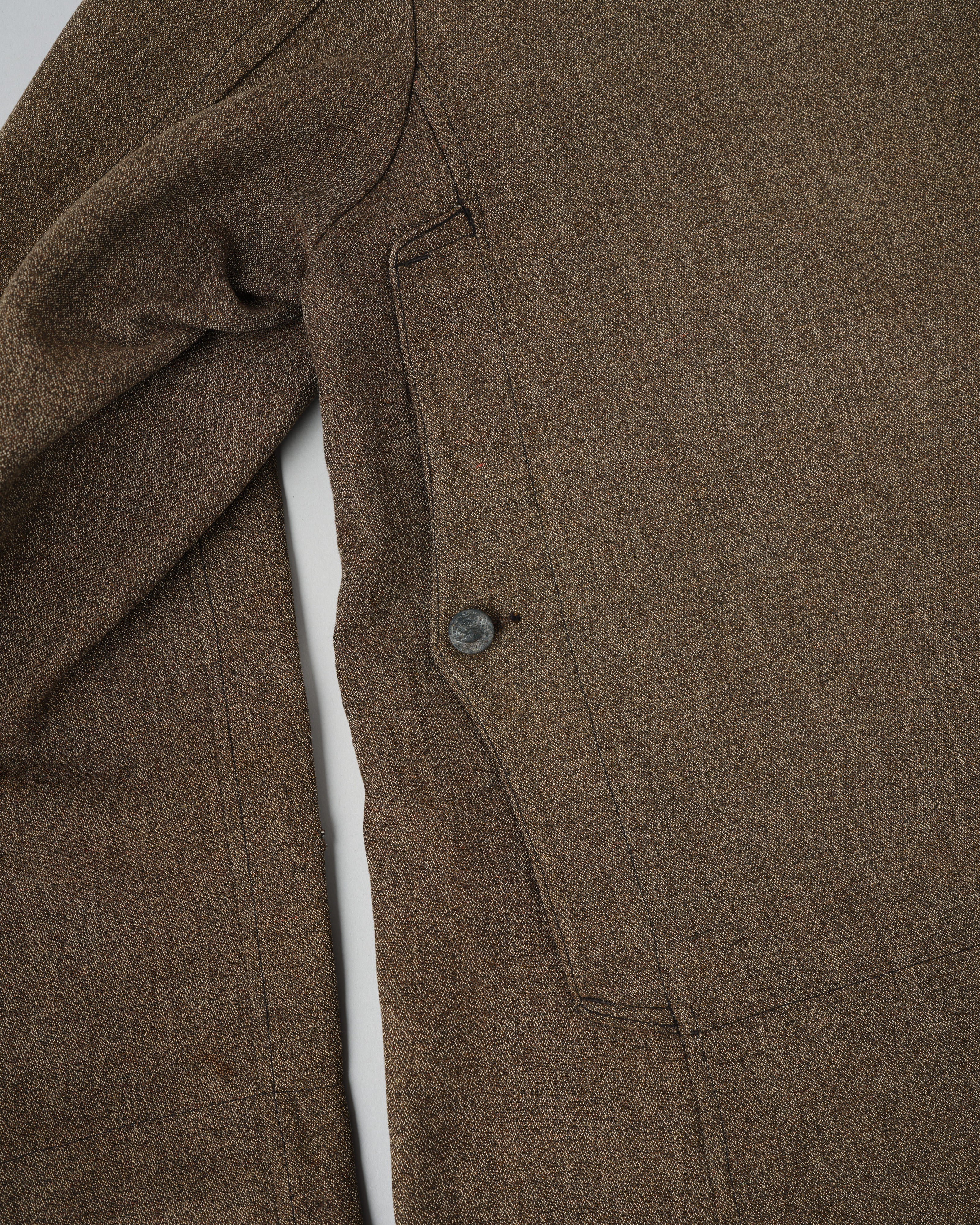 【~30’s】French Vintage Brown Chambray Hunting Jacket