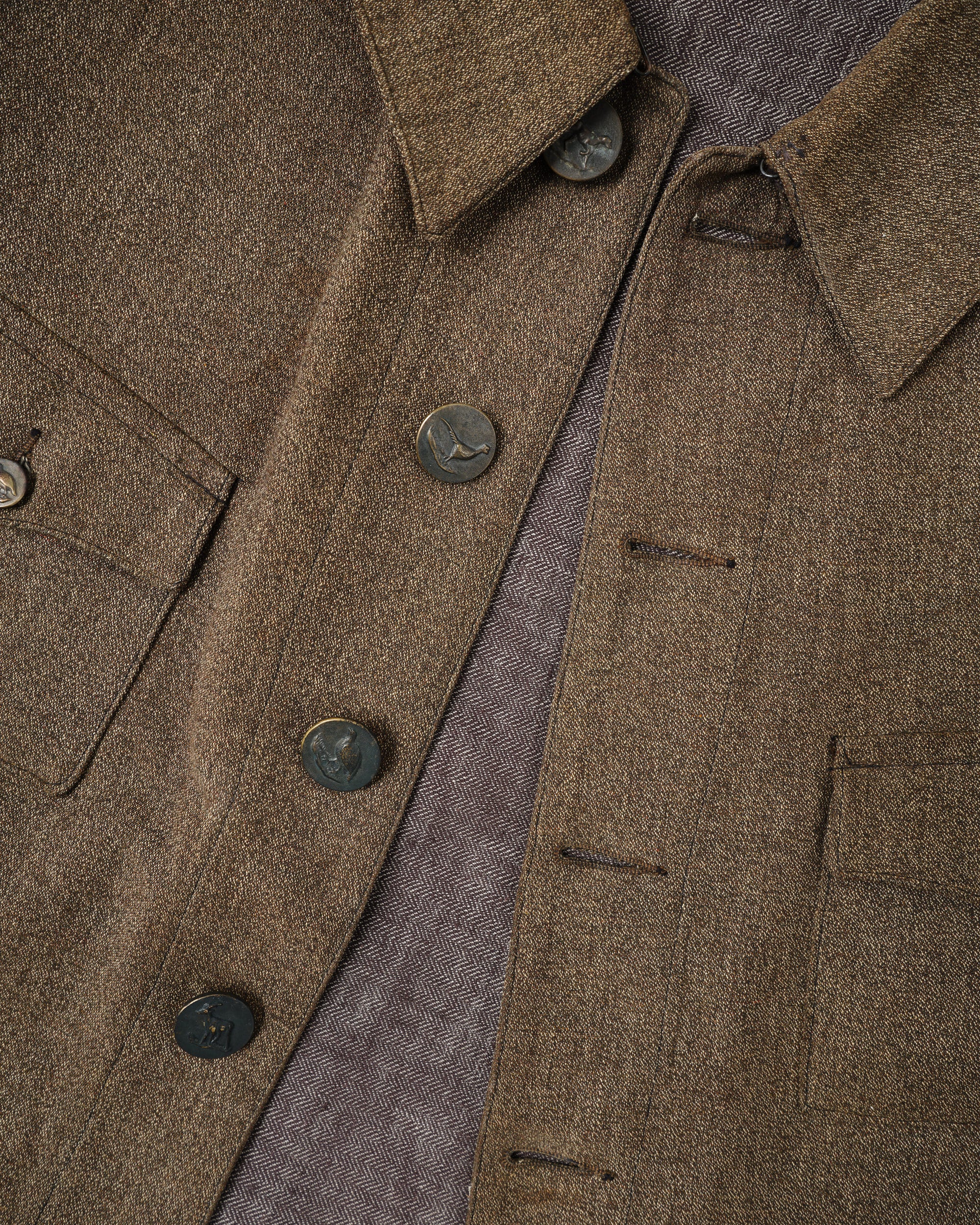 ［~30’s］French Vintage Brown Chambray Hunting Jacket