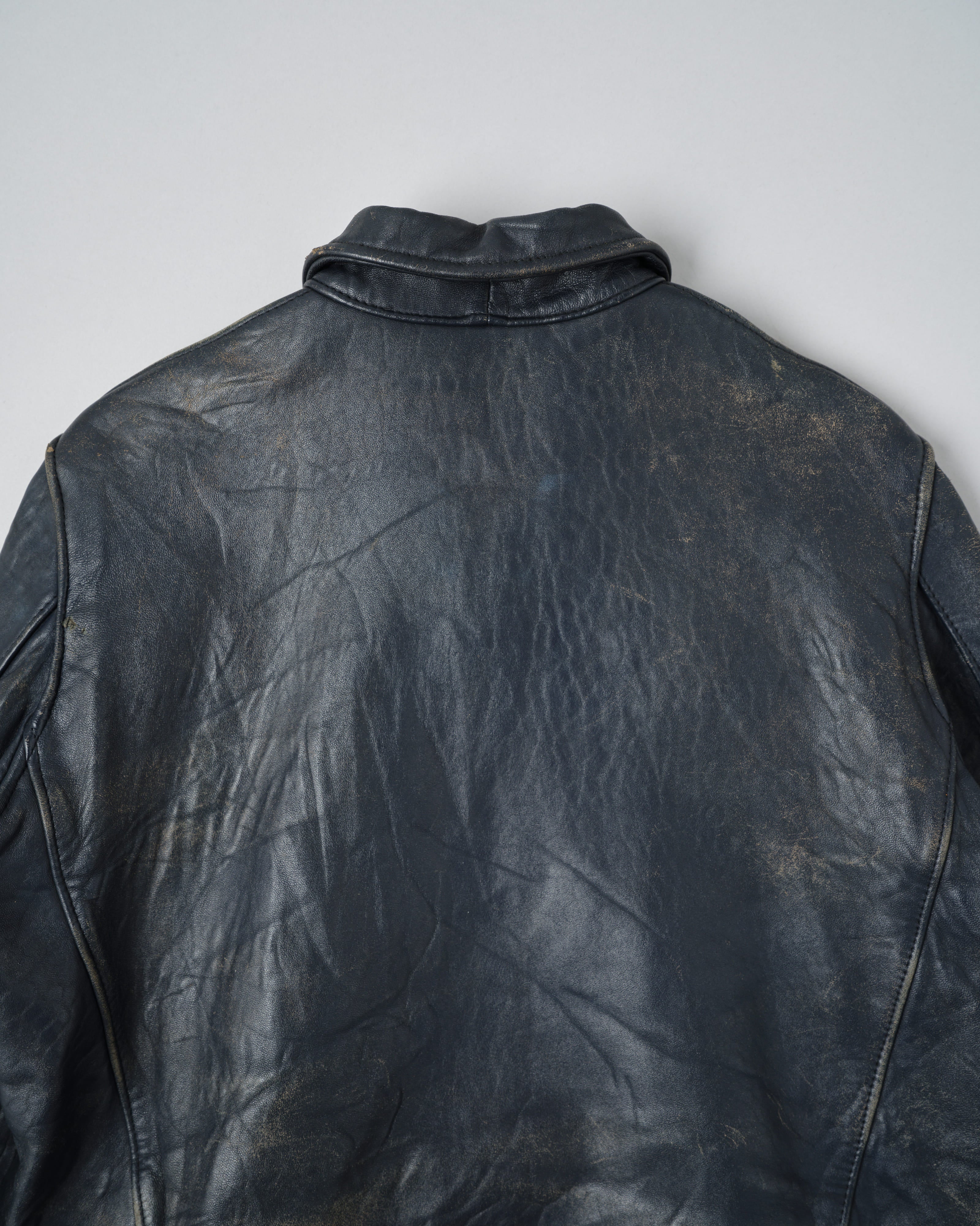 【~80's】French Air Force Pilot Leather Jacket "Civilian Type"