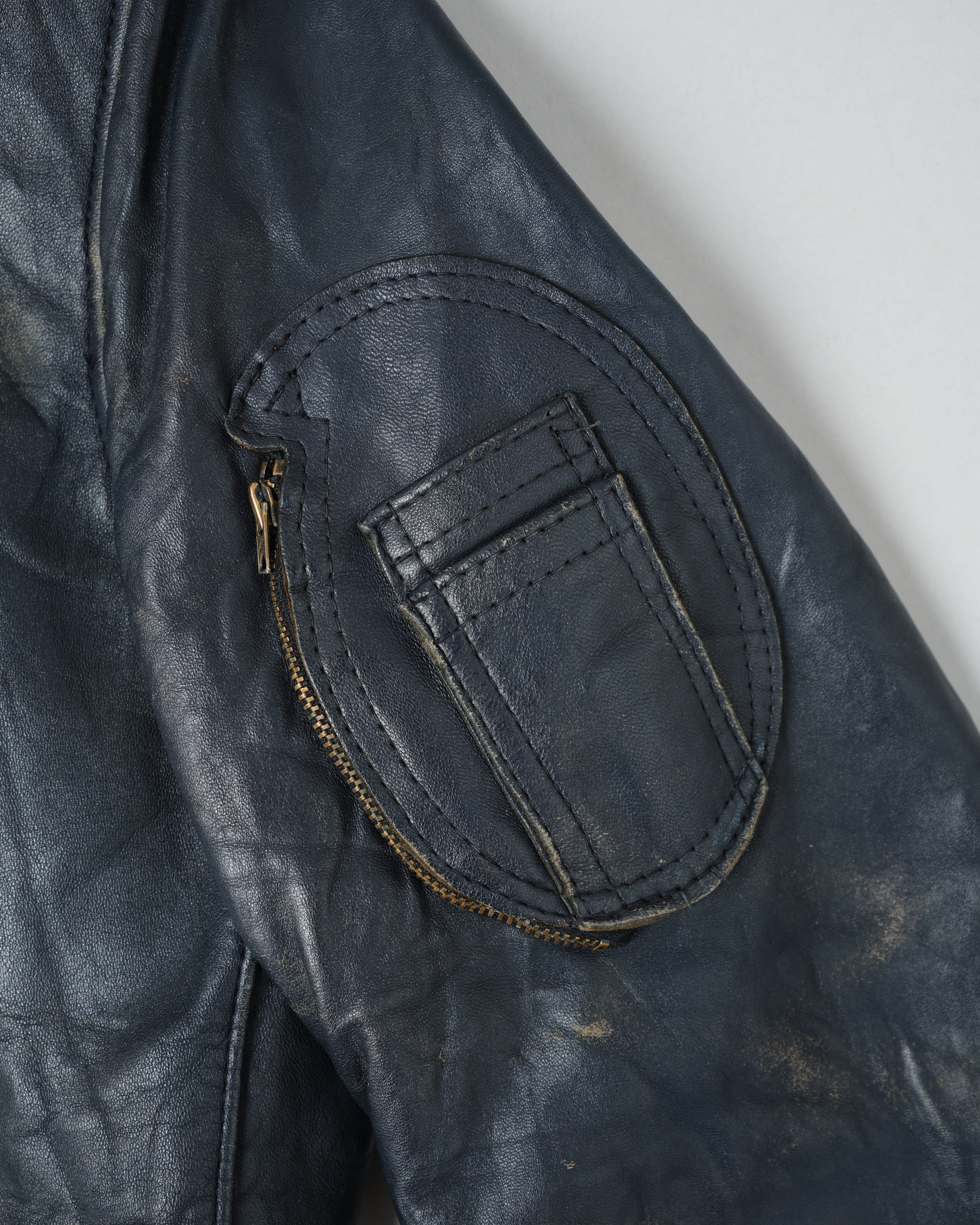 【~80's】French Air Force Pilot Leather Jacket "Civilian Type"