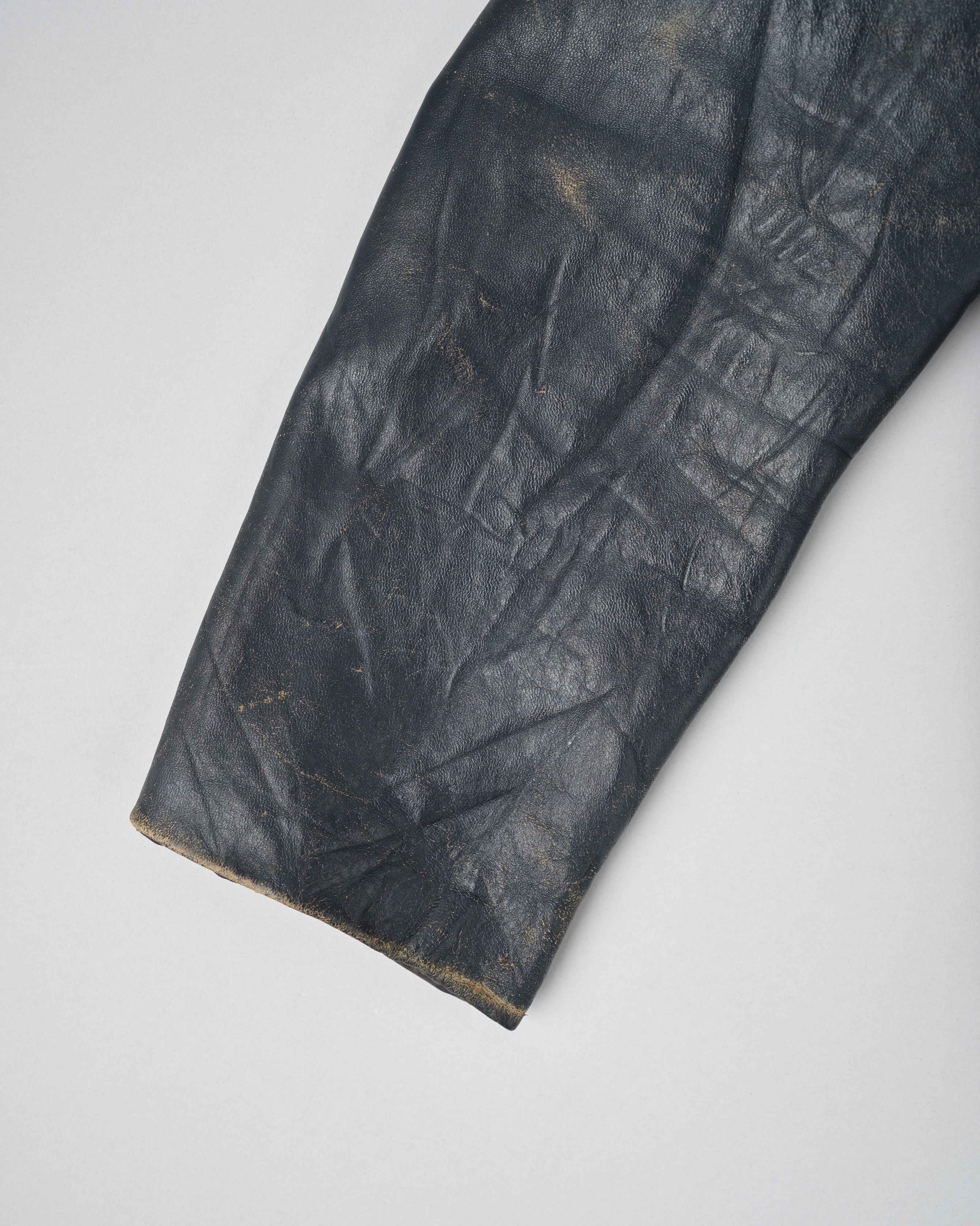 【~80's】French Air Force Pilot Leather Jacket "Civilian Type"