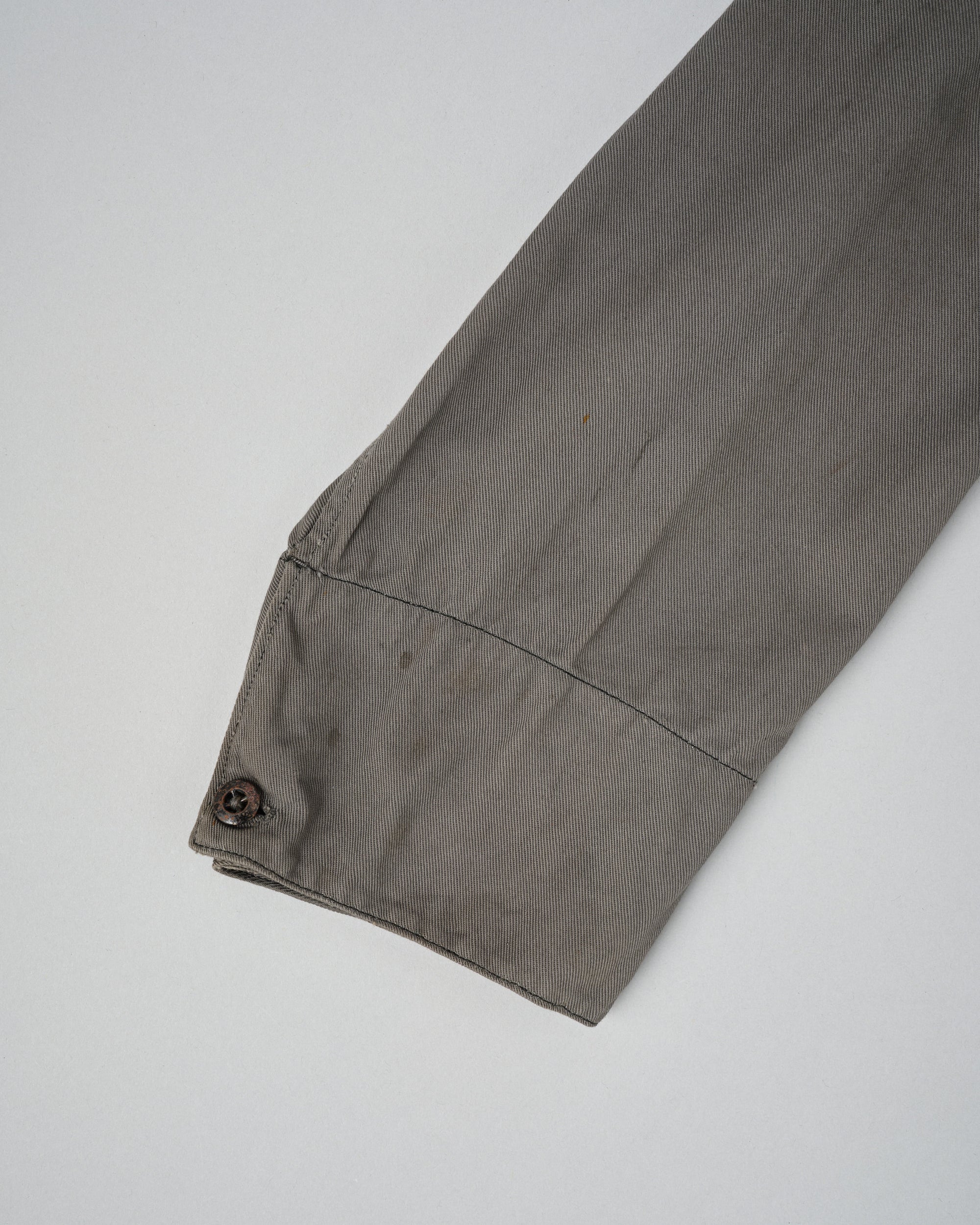 ［~30's］French Navy Gray Cotton Twill Sailor Work Smock "Overdyed" "Marine Nationale"