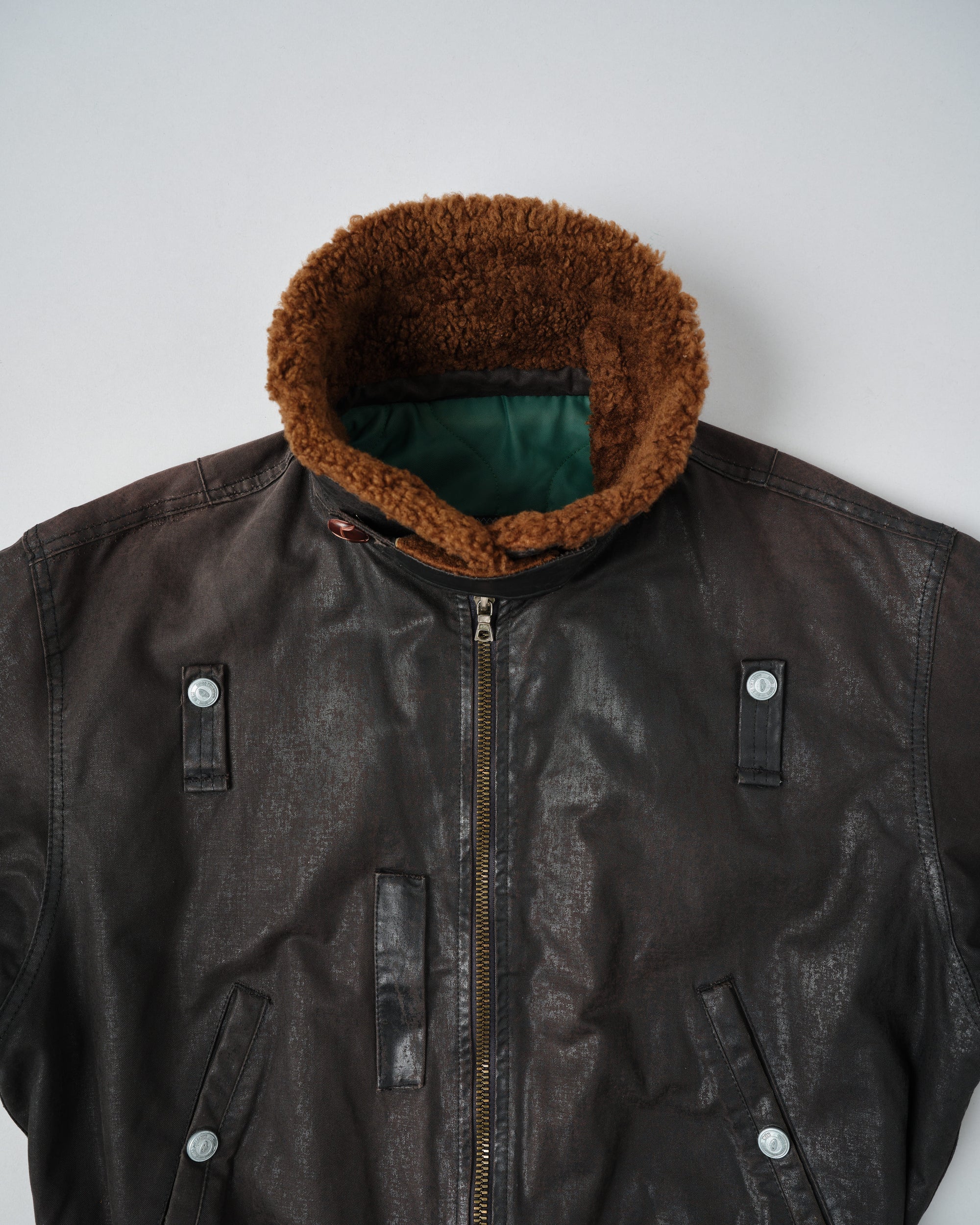 ［~80’s］Old GUIDO PELLEGRINI Cotton Polyurethane Flight Type Blouson Size.42