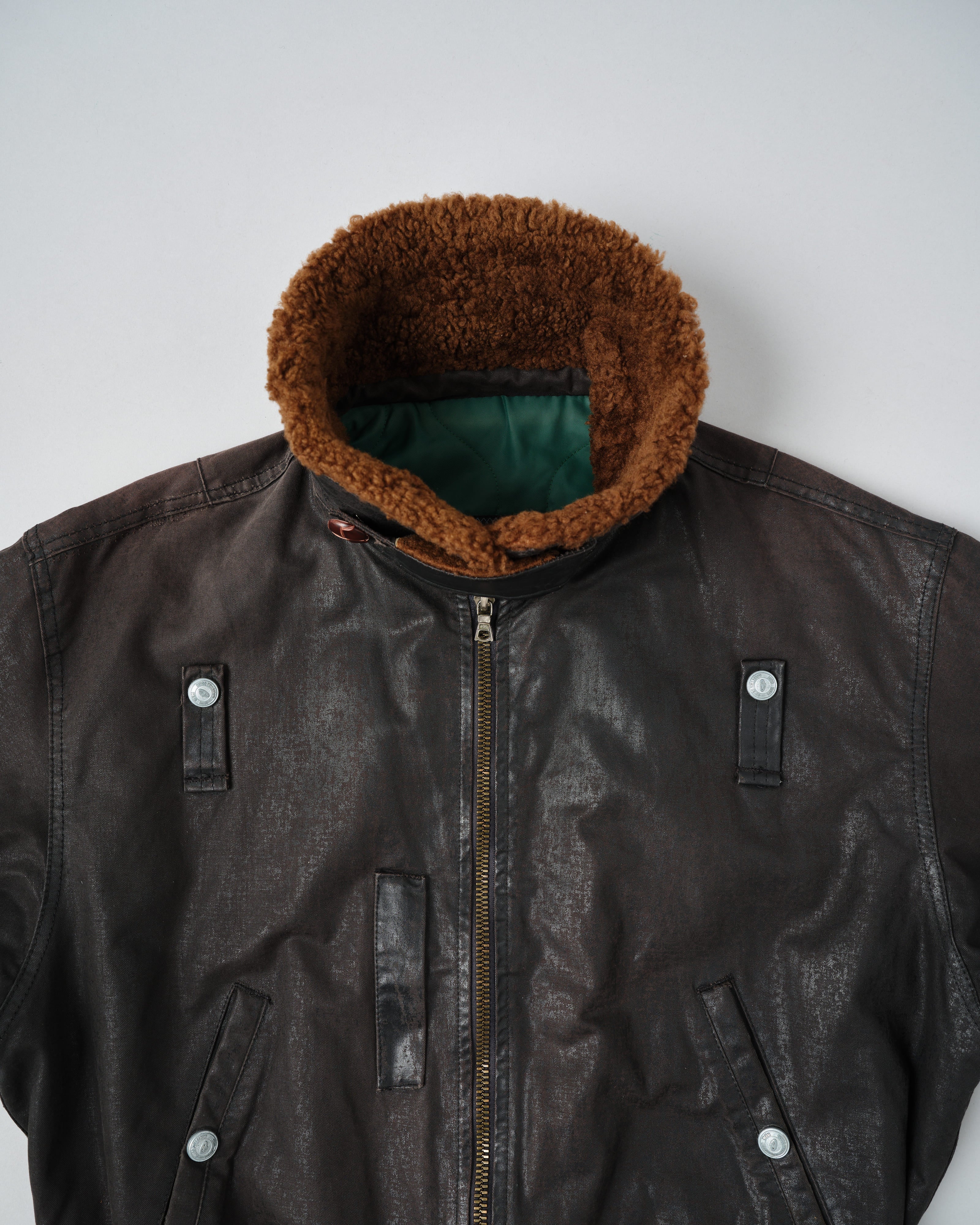 【~80’s】Old GUIDO PELLEGRINI Cotton Polyurethane Flight Type Blouson Size.42