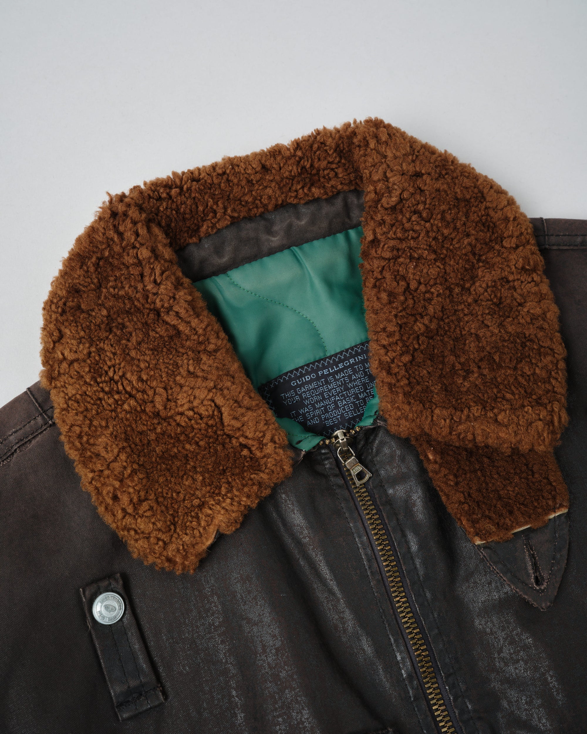 ［~80’s］Old GUIDO PELLEGRINI Cotton Polyurethane Flight Type Blouson Size.42