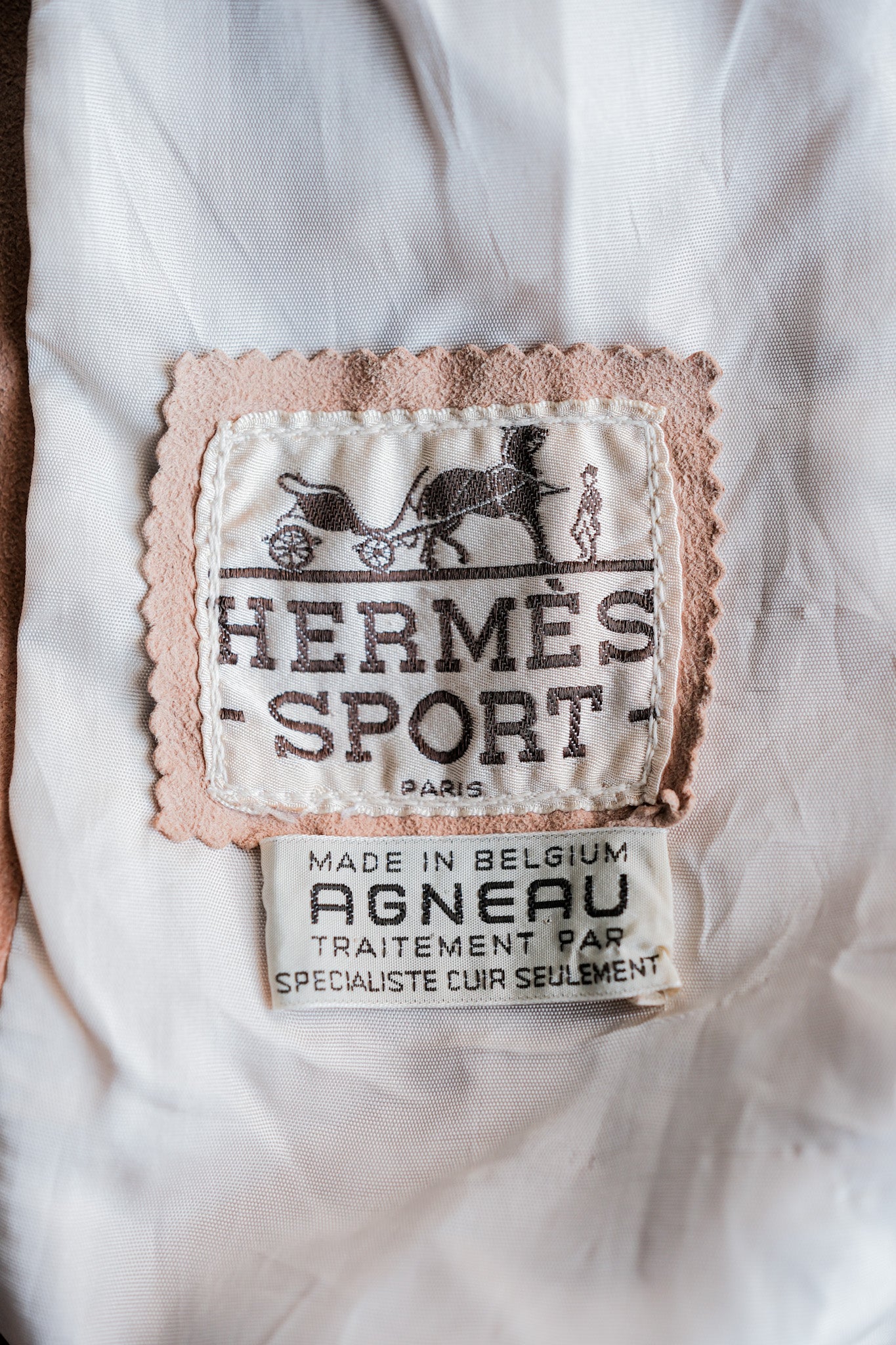 【~70's】Old Hermès Sport Paris Saddle Shoulder Suede Leather Blouson