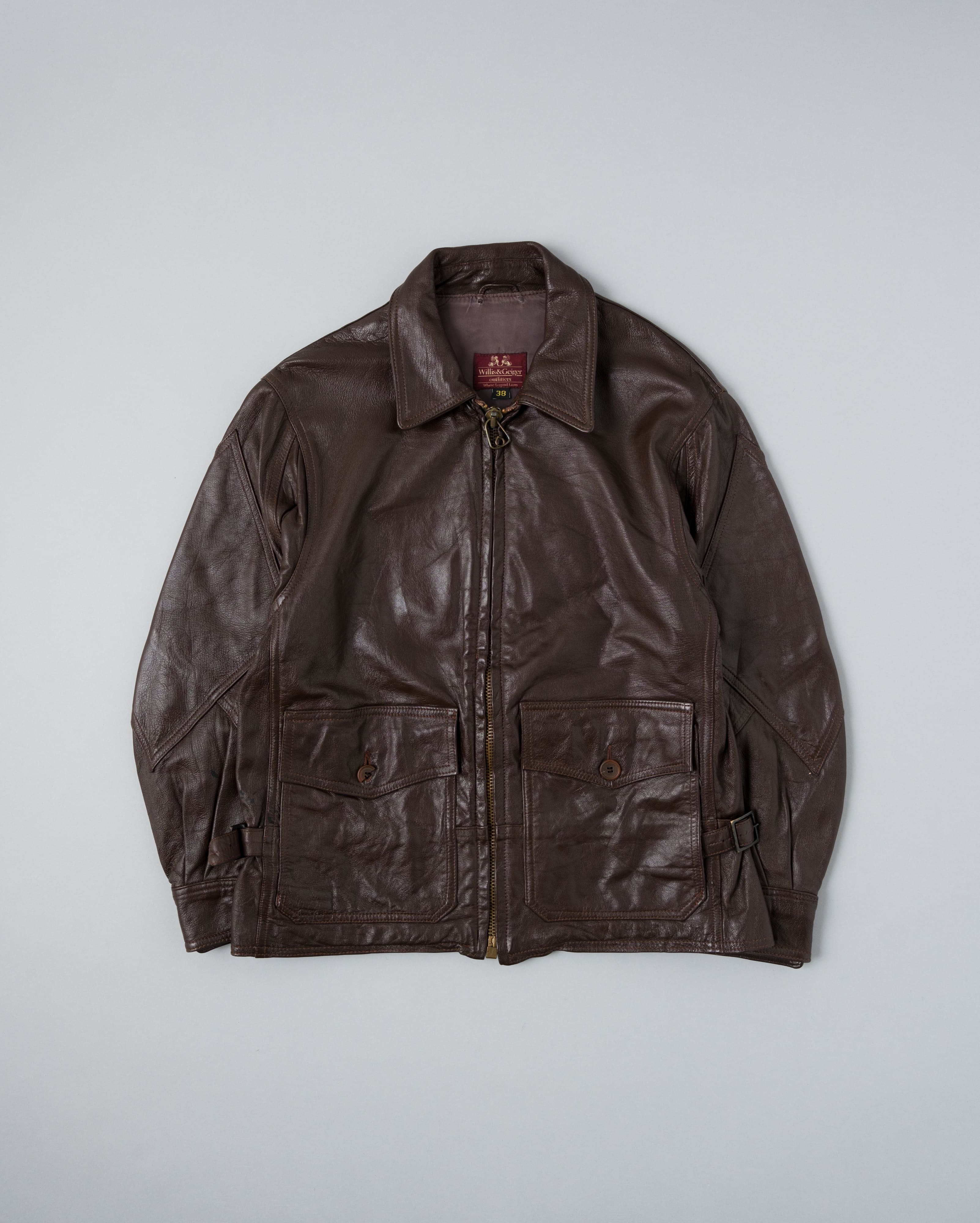 [~80's] Vintage Willis & Geiger G-8 Leather Flight Jacket Size.38 "Made in U.S.A."