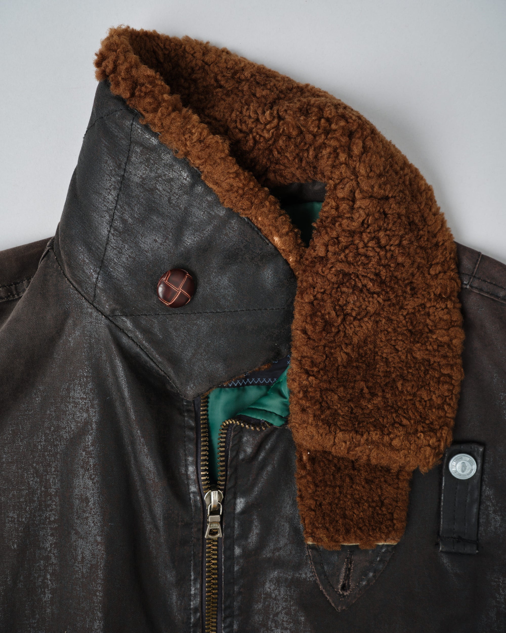 ［~80’s］Old GUIDO PELLEGRINI Cotton Polyurethane Flight Type Blouson Size.42