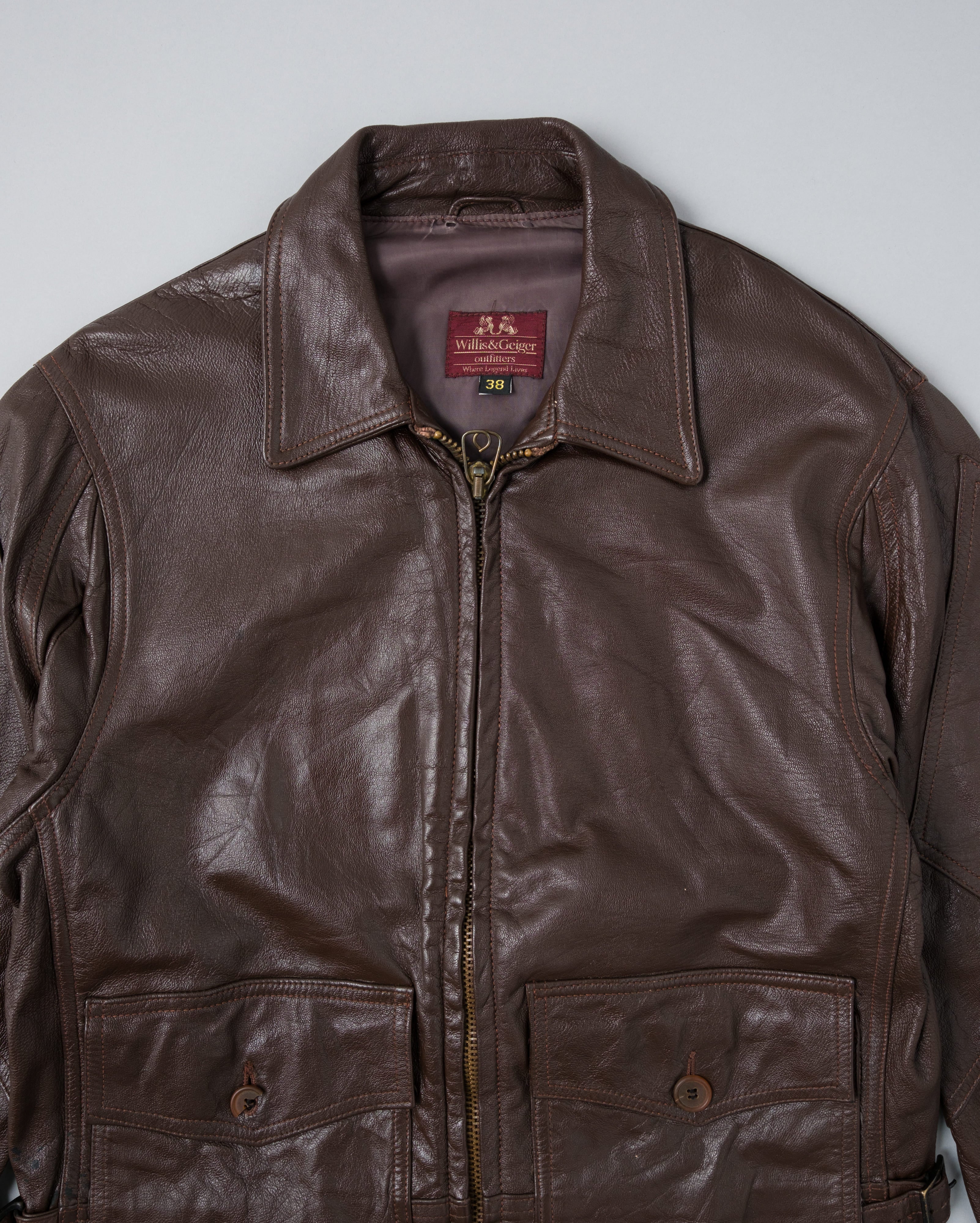 【~80's】Vintage Willis&Geiger G-8 Leather Flight Jacket Size.38 "Made in U.S.A."