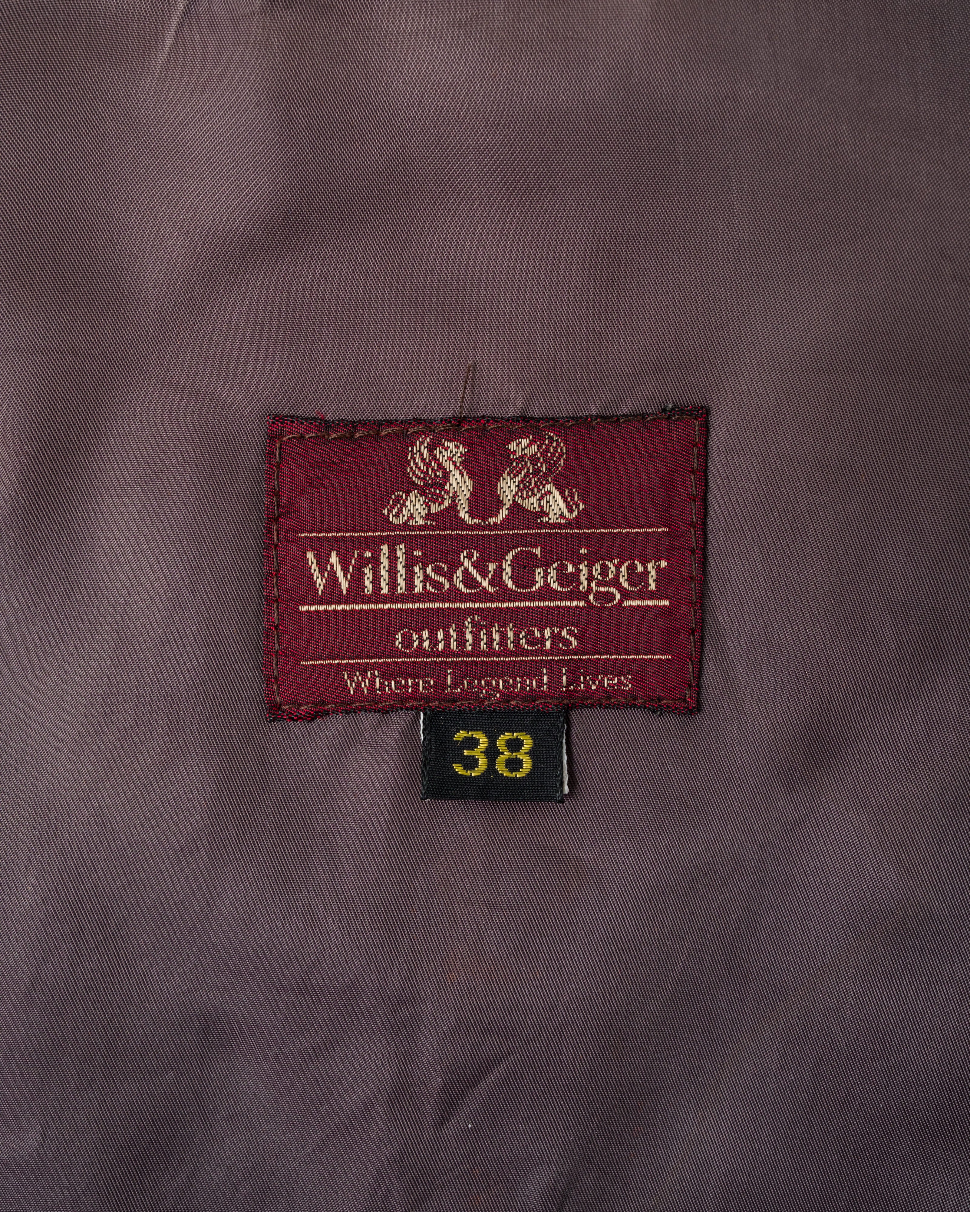 【~80's】Vintage Willis&Geiger G-8 Leather Flight Jacket Size.38 "Made in U.S.A."