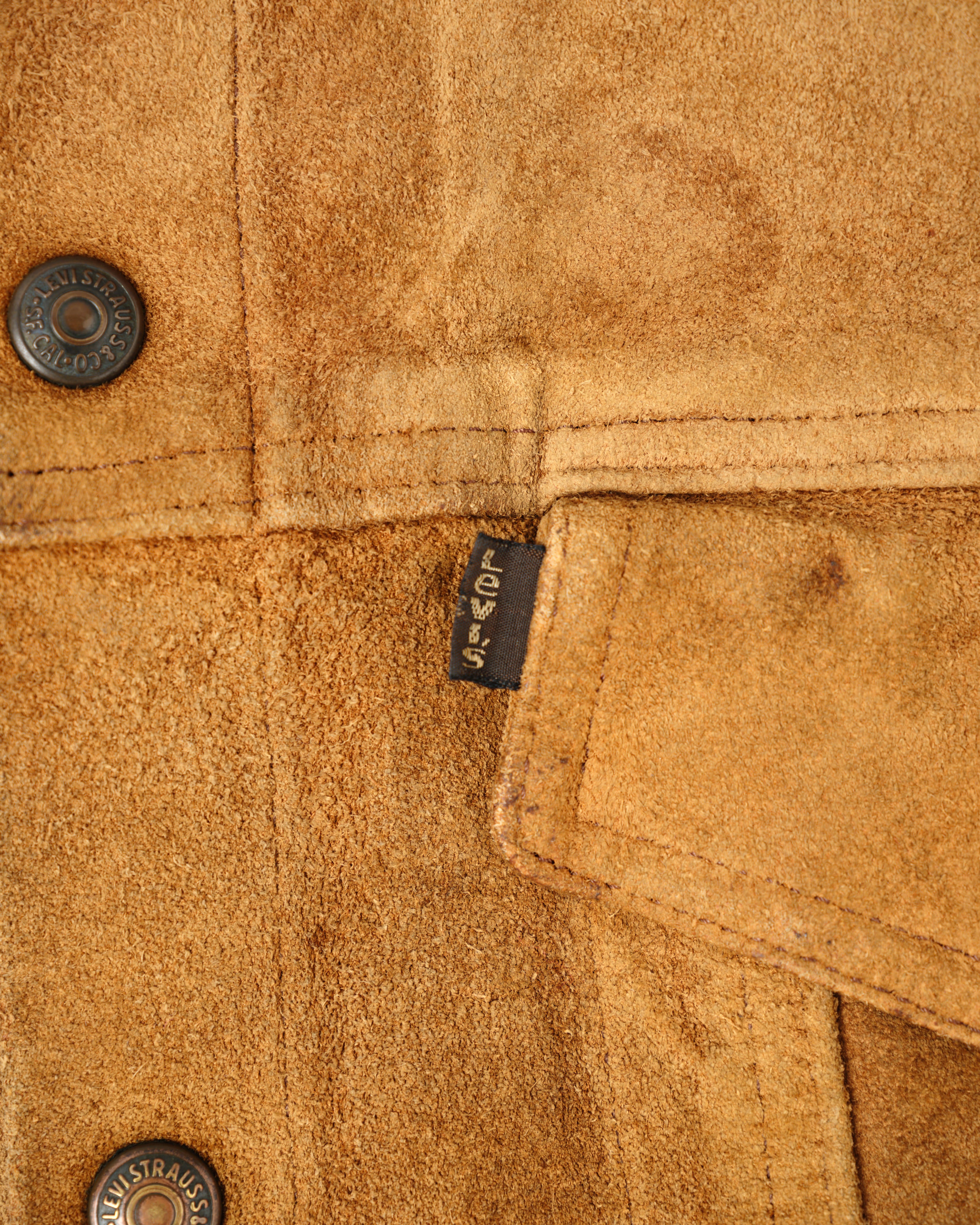 [~ 70's] Veste de camionneur en cuir suédé Levi's vintage