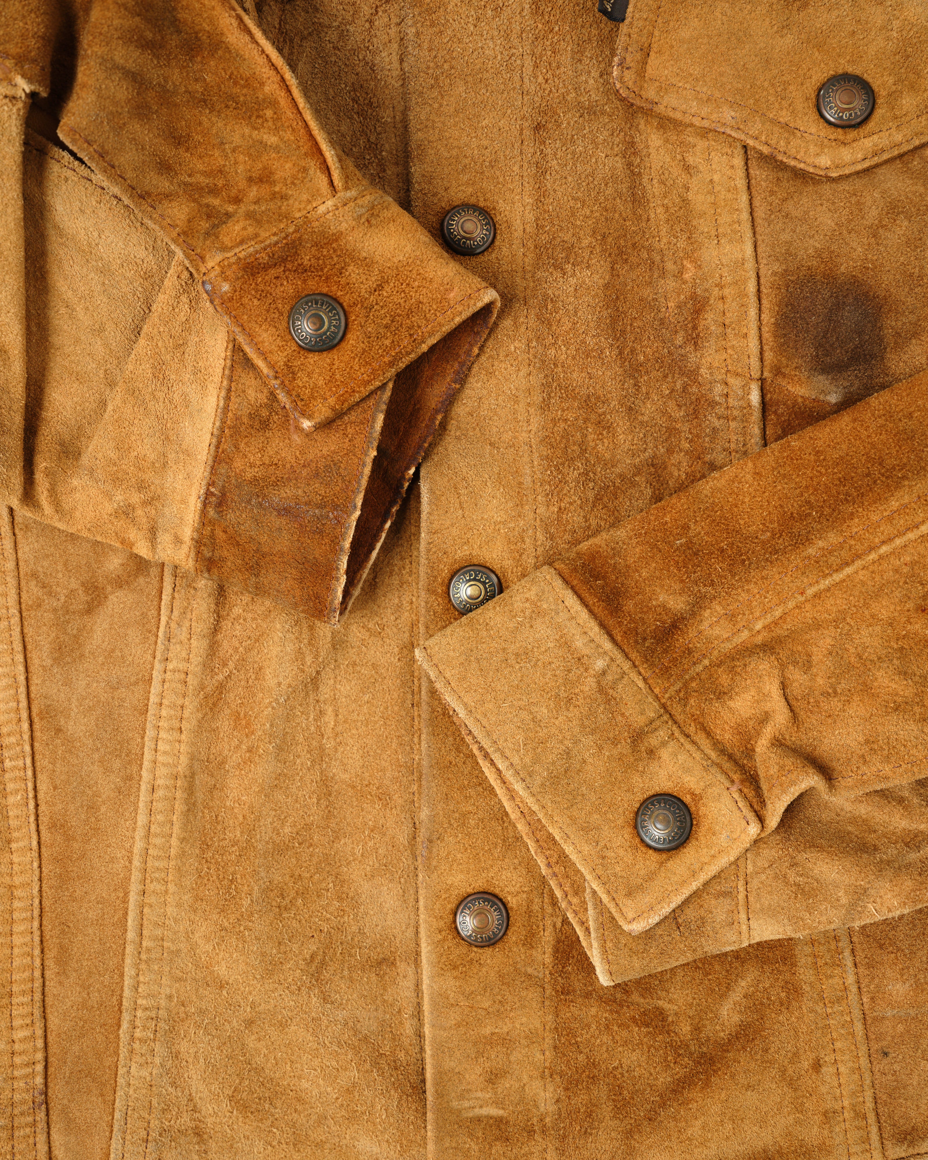 [~ 70's] Veste de camionneur en cuir suédé Levi's vintage