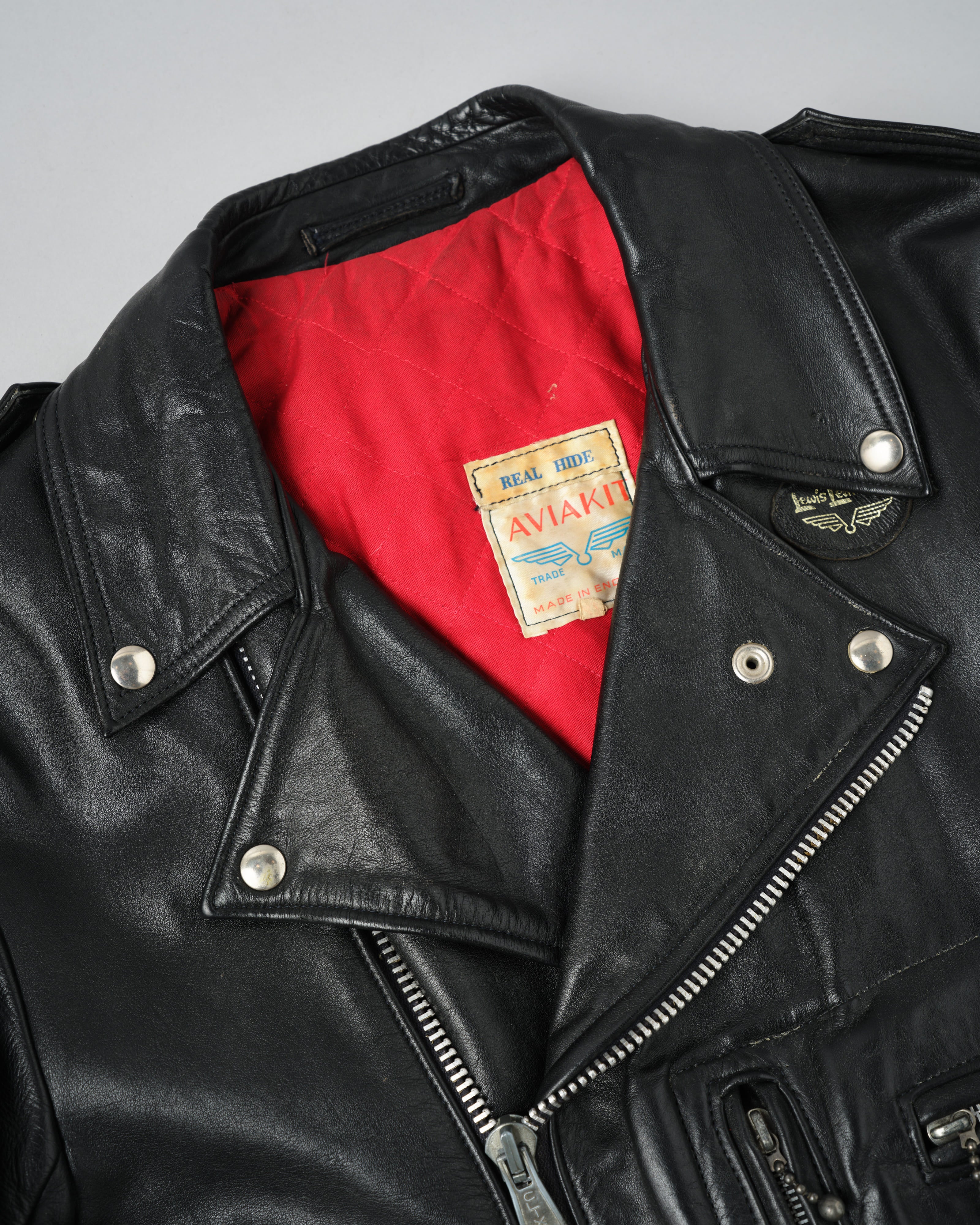 70's］Vintage Lewis Leathers Leather Double Riders Jacket Size.42