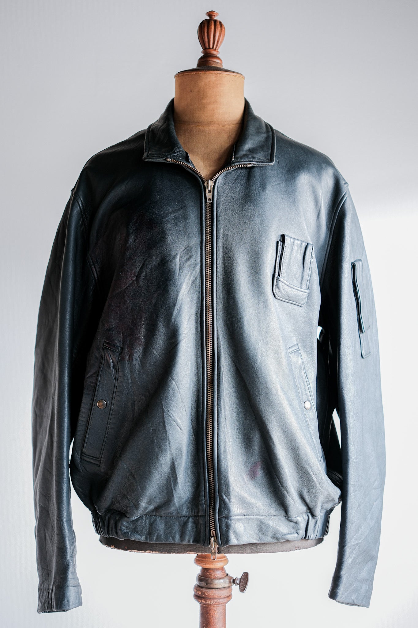 ［~70's］French Air Force Pilot Leather Jacket Size.104X