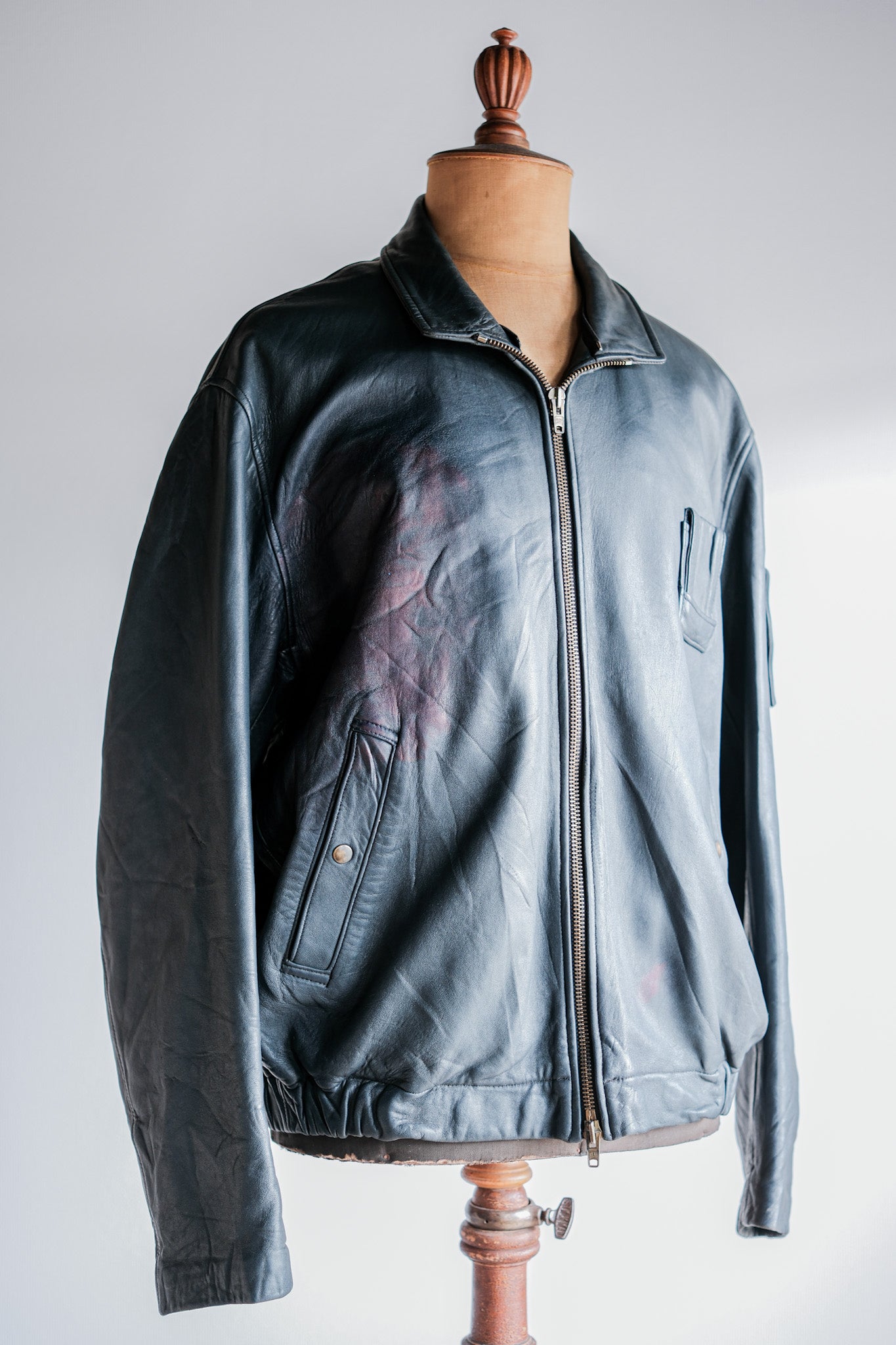 ［~70's］French Air Force Pilot Leather Jacket Size.104X