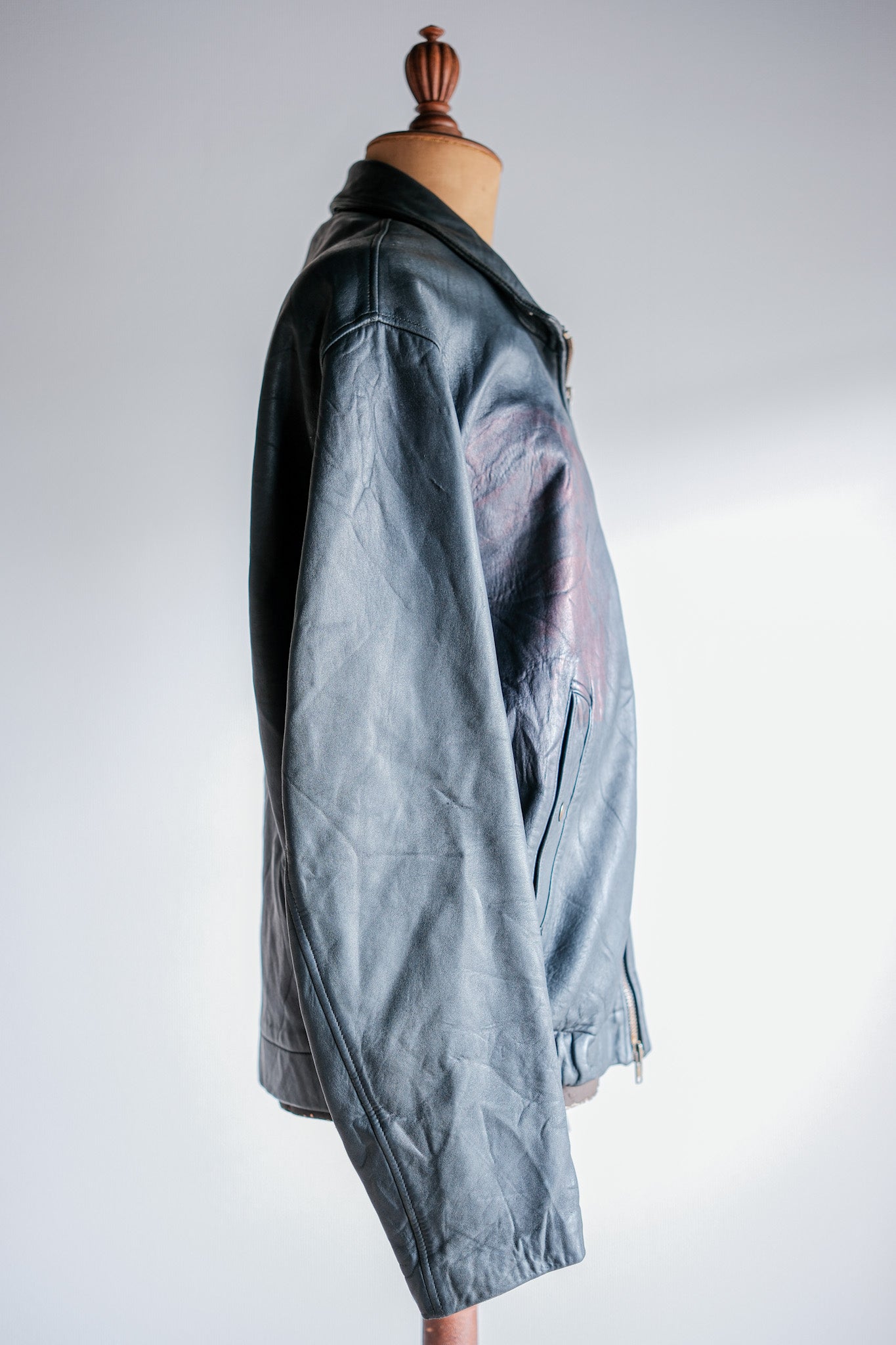 ［~70's］French Air Force Pilot Leather Jacket Size.104X
