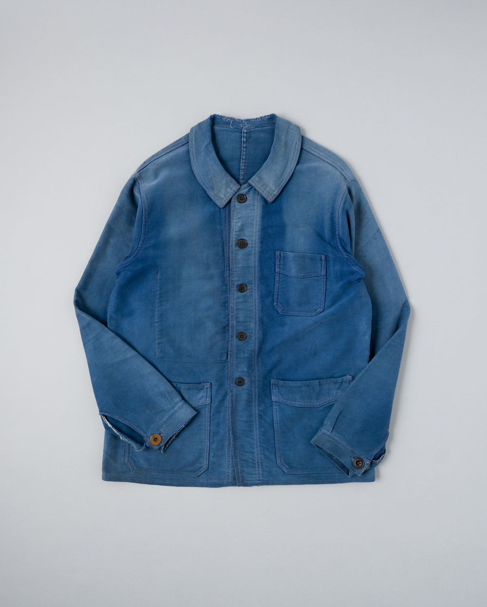 【~50’s】French Vintage Blue Moleskin Work Jacket "Le Mont St Michel"