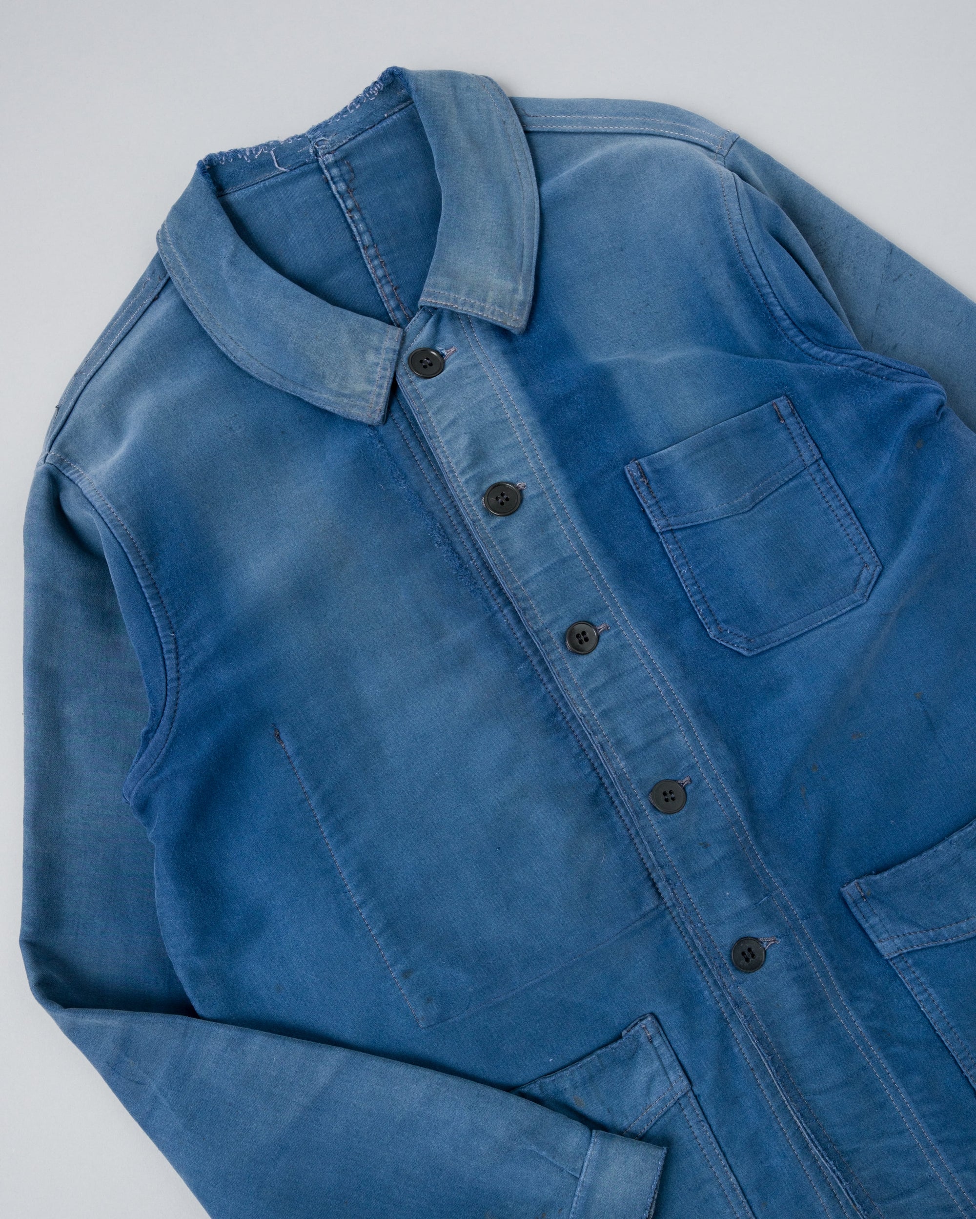 ［~50’s］French Vintage Blue Moleskin Work Jacket "Le Mont St Michel"