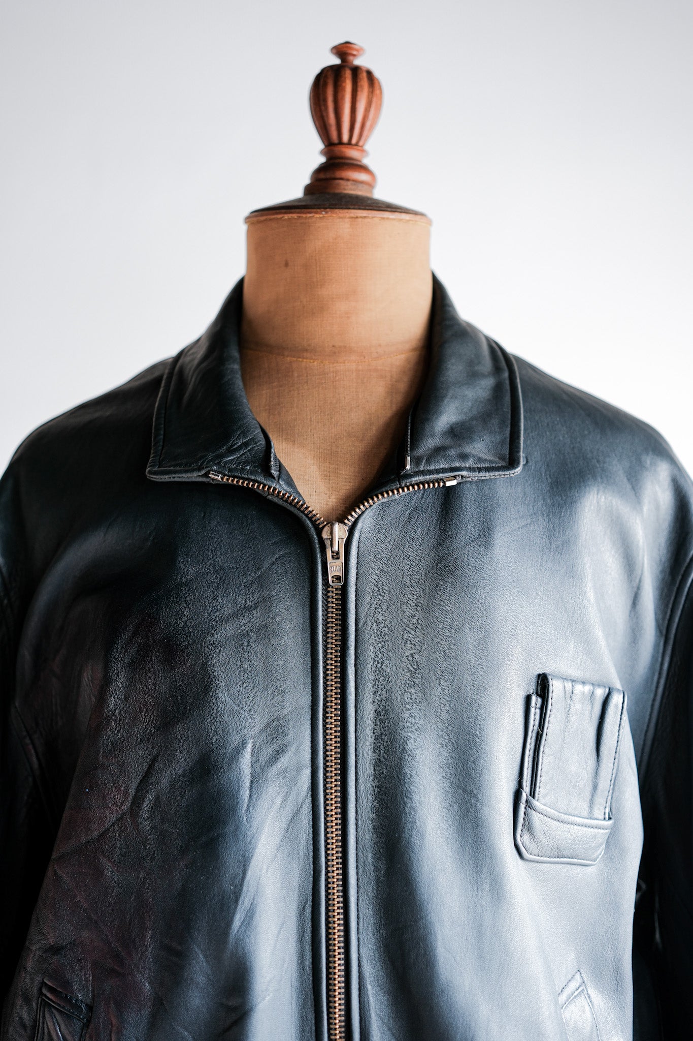 [~ 70's] French Air Force Pilot Leather Jacket Size.104X