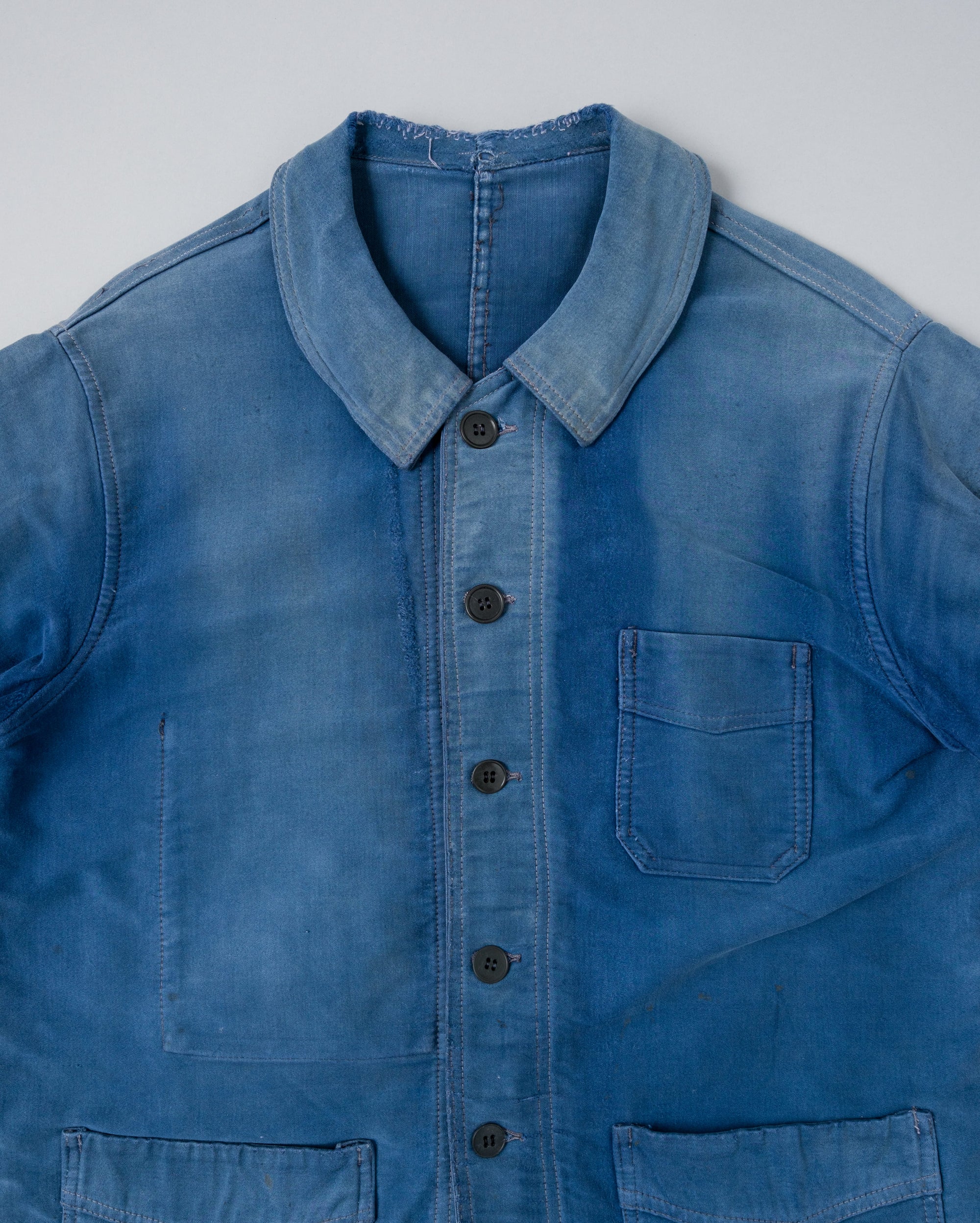 ［~50’s］French Vintage Blue Moleskin Work Jacket "Le Mont St Michel"