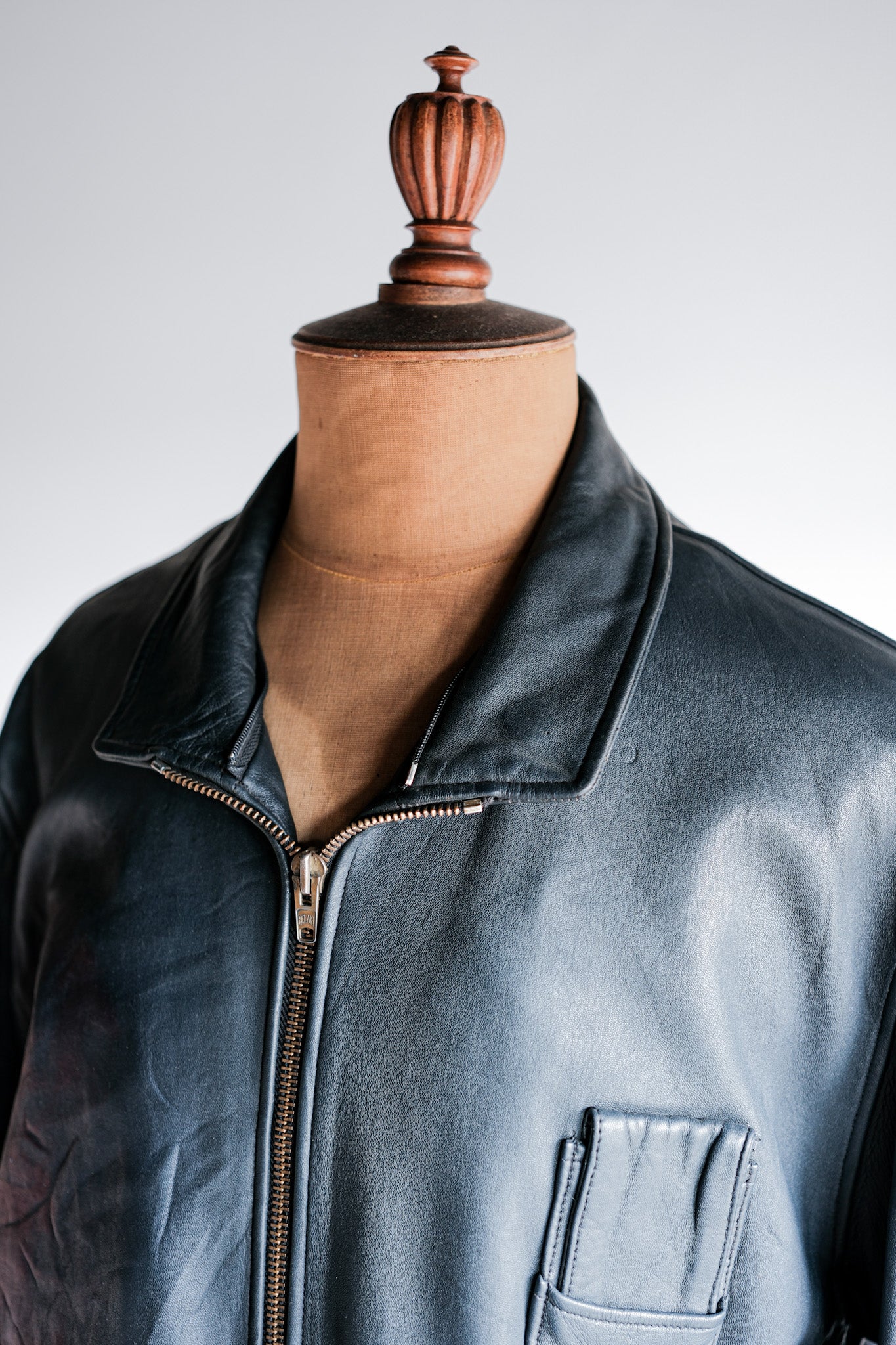 [~ 70's] French Air Force Pilot Leather Jacket Size.104X