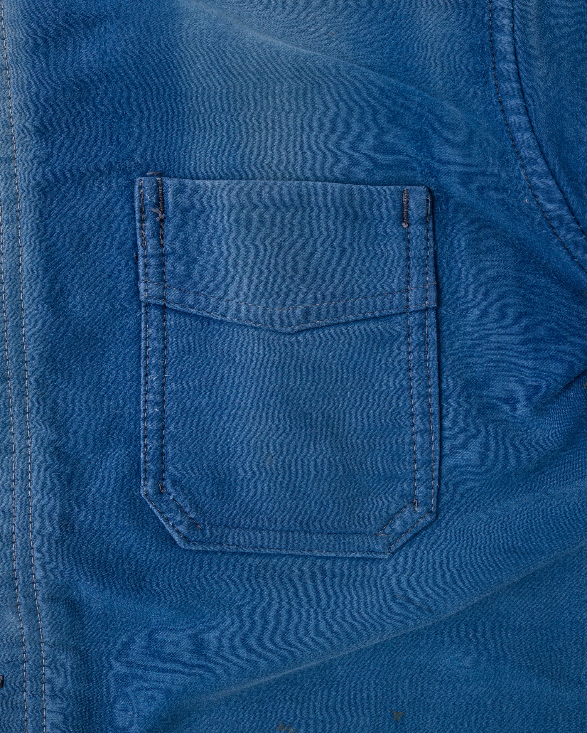 ［~50’s］French Vintage Blue Moleskin Work Jacket "Le Mont St Michel"
