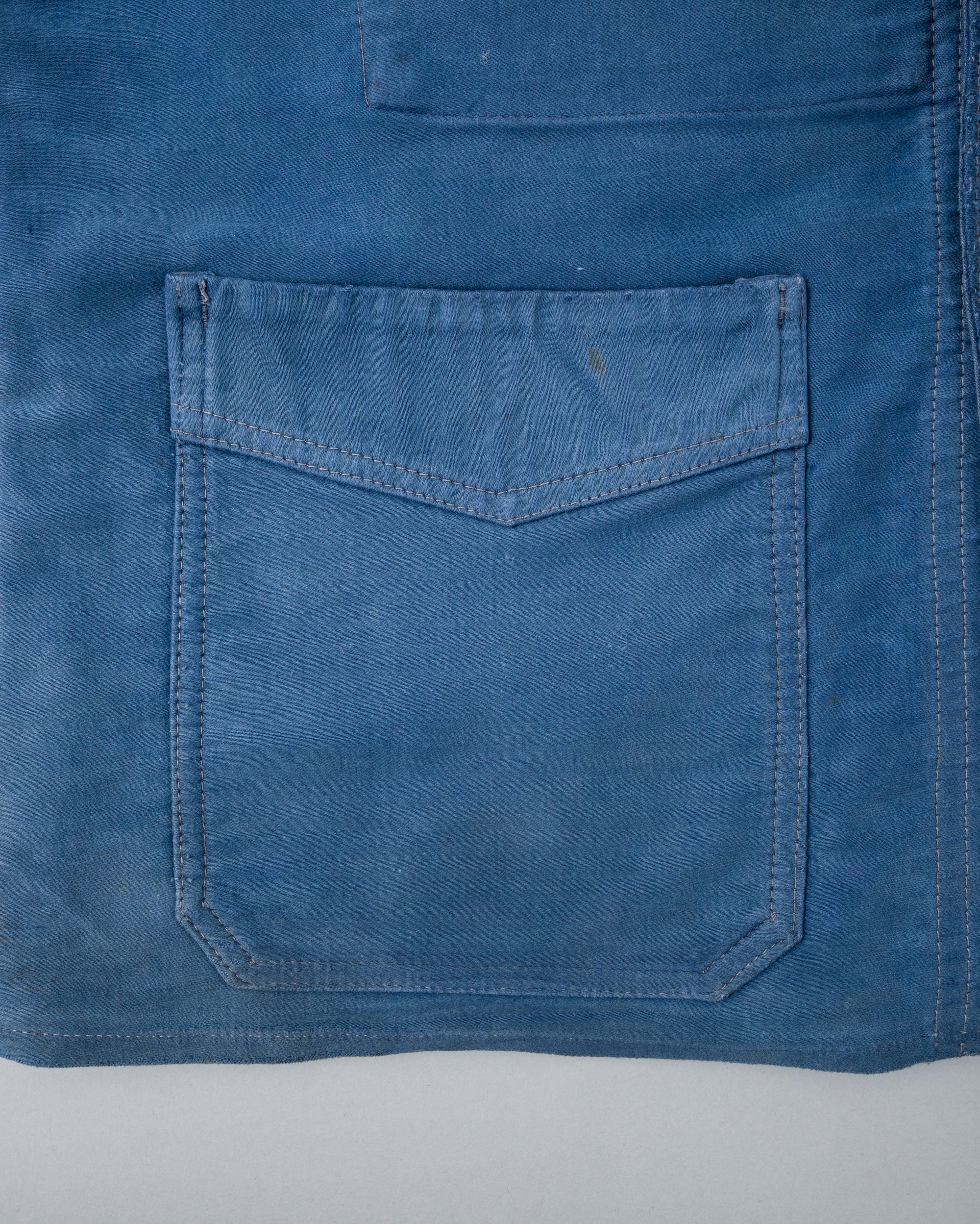 ［~50’s］French Vintage Blue Moleskin Work Jacket "Le Mont St Michel"