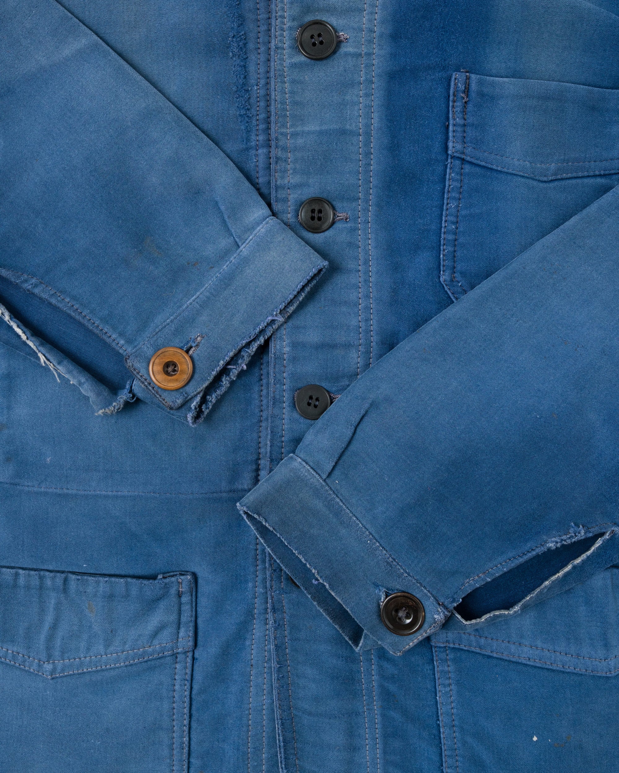 ［~50’s］French Vintage Blue Moleskin Work Jacket "Le Mont St Michel"