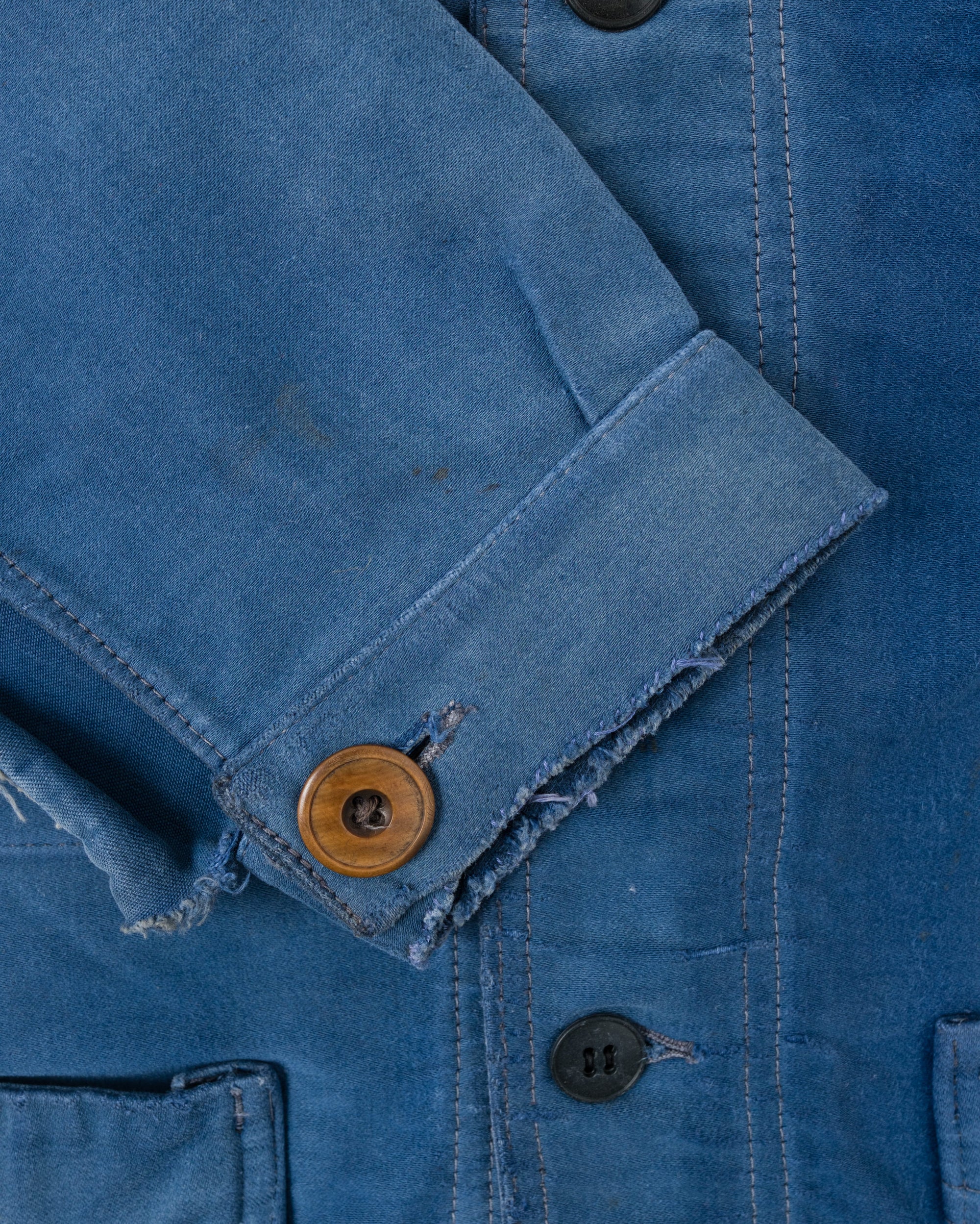 ［~50’s］French Vintage Blue Moleskin Work Jacket "Le Mont St Michel"