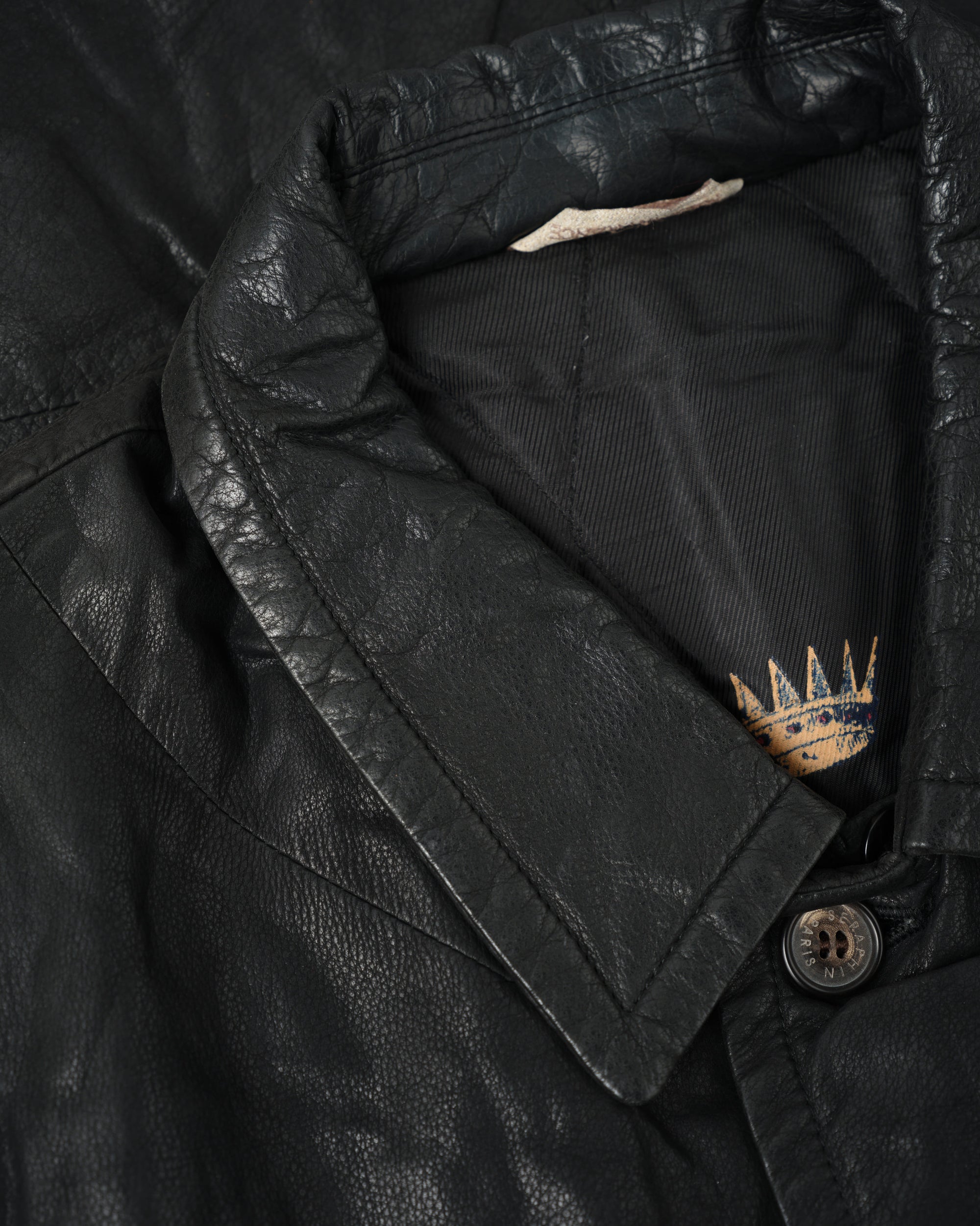 ［~90's］Old SERAPHIN Deerskin Leather Jacket Size.52 "MARIE-LOUISE 別注"