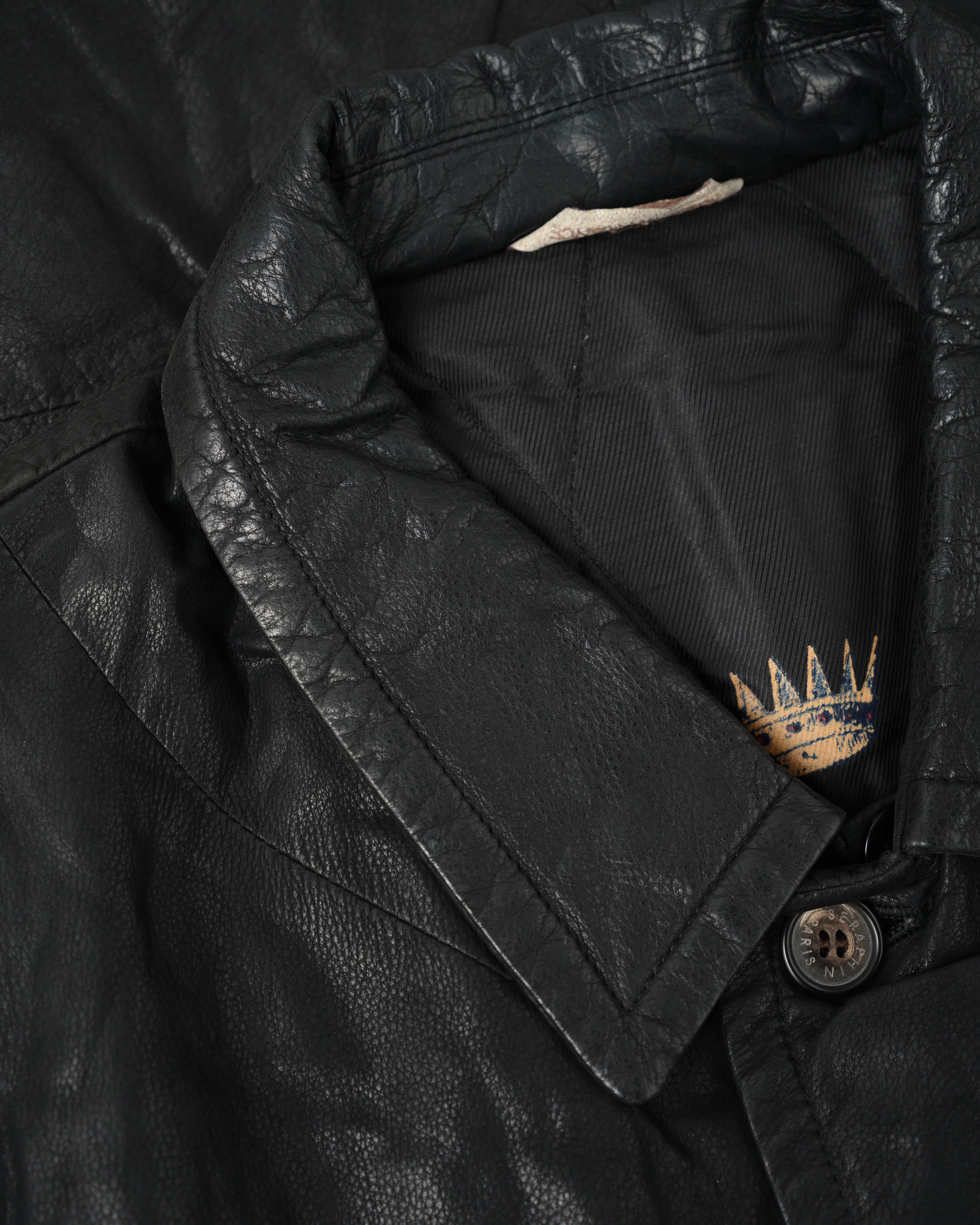 【~90's】Old SERAPHIN Deerskin Leather Jacket Size.52 "MARIE-LOUISE 別注"