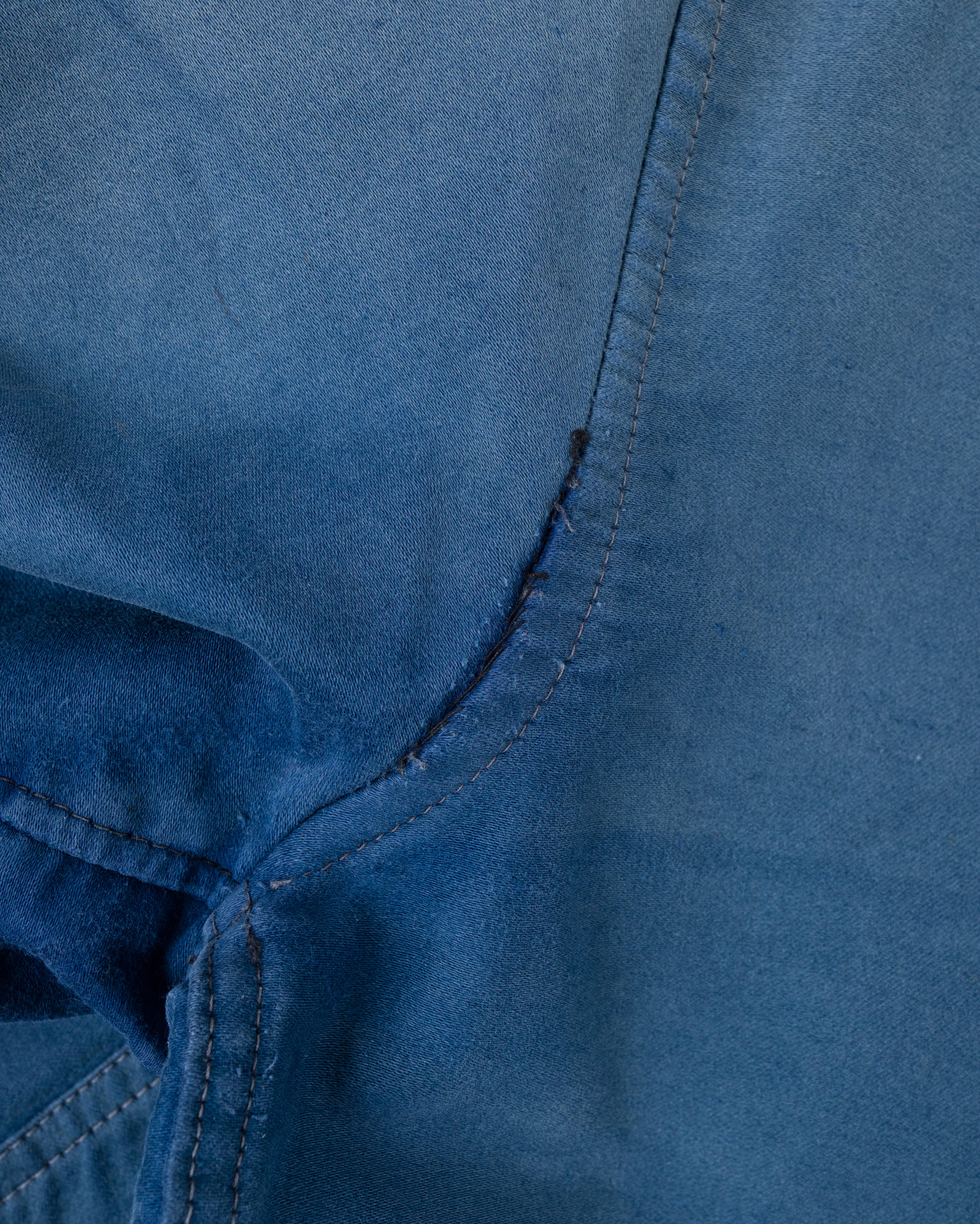 【~50’s】French Vintage Blue Moleskin Work Jacket "Le Mont St Michel"