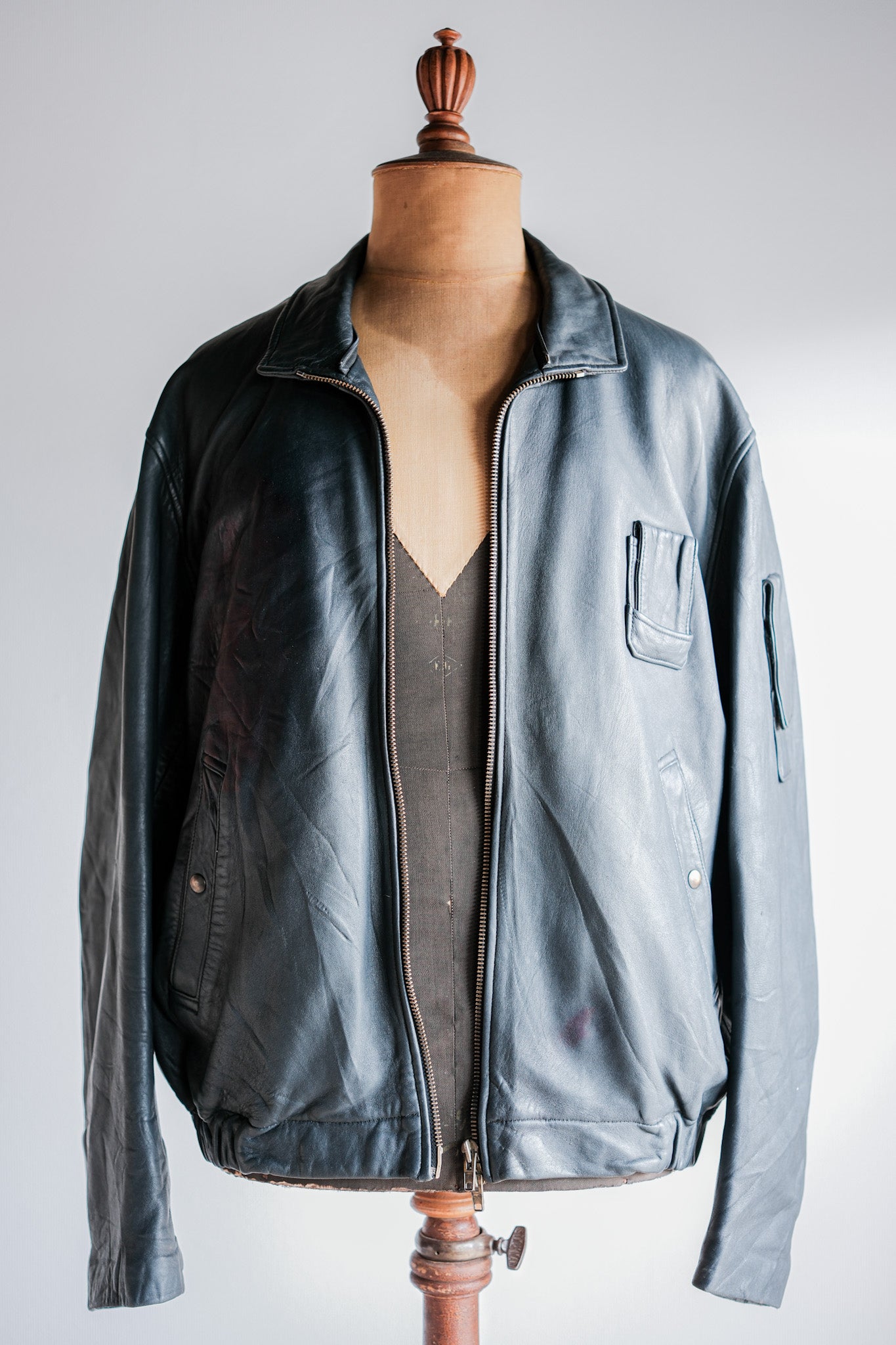 ［~70's］French Air Force Pilot Leather Jacket Size.104X