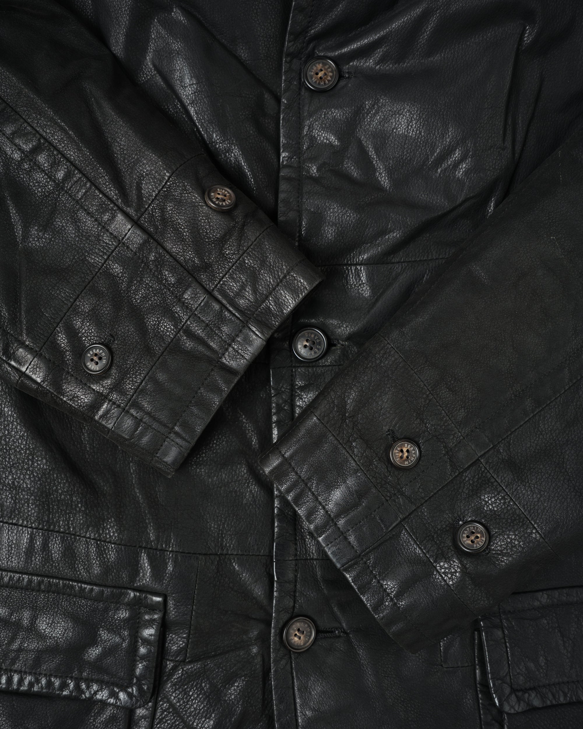［~90's］Old SERAPHIN Deerskin Leather Jacket Size.52 "MARIE-LOUISE 別注"