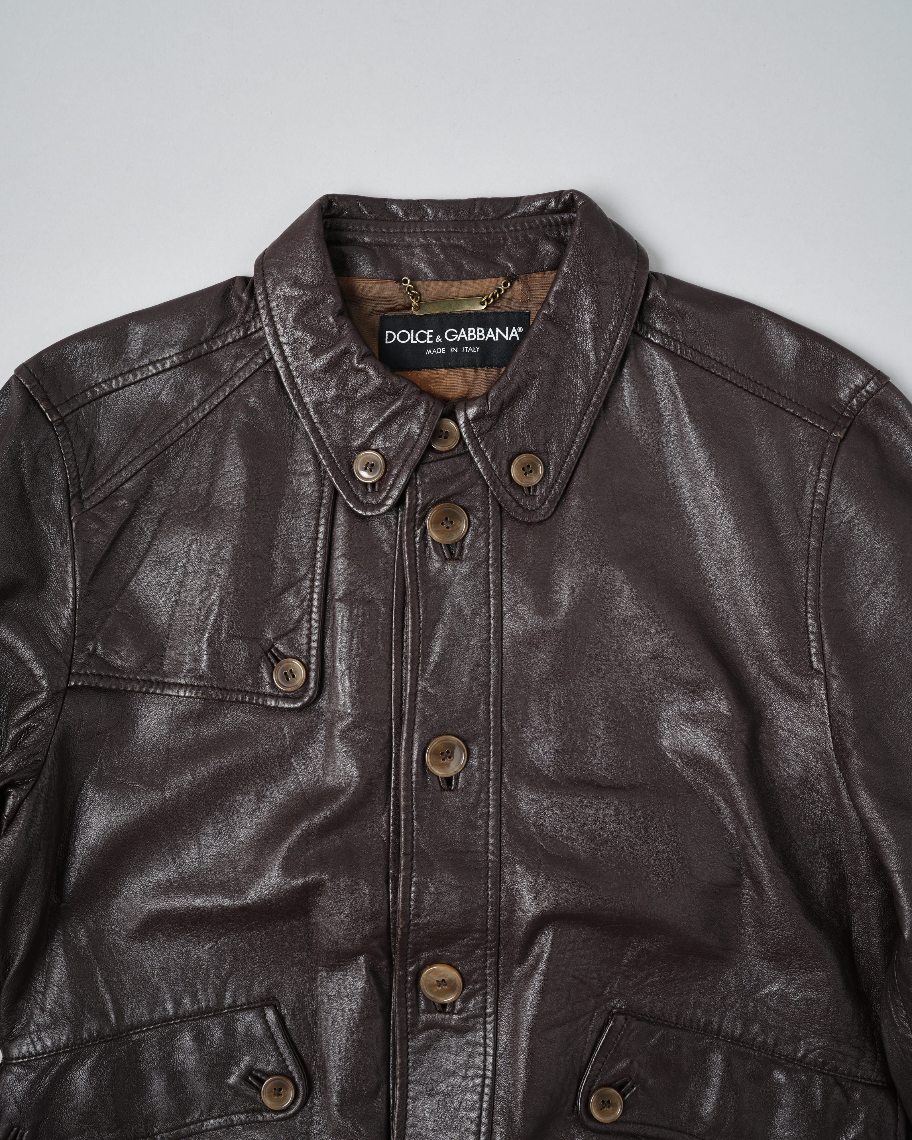 【~00’s】Old DOLCE&GABBANA Lambskin Leather Blouson Size.50