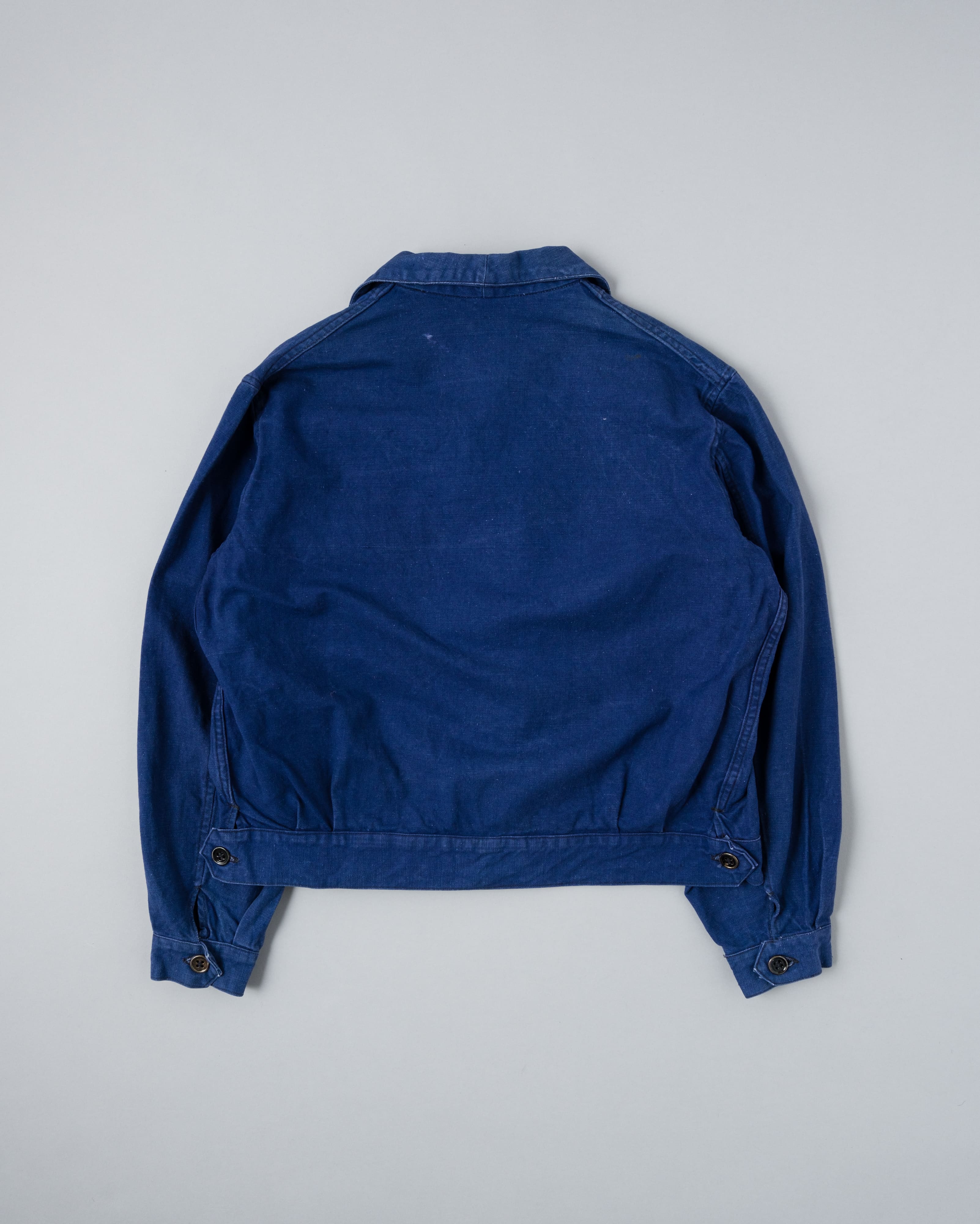 【~40's】French Vintage Deep Blue Cotton Twill Cyclist Jacket