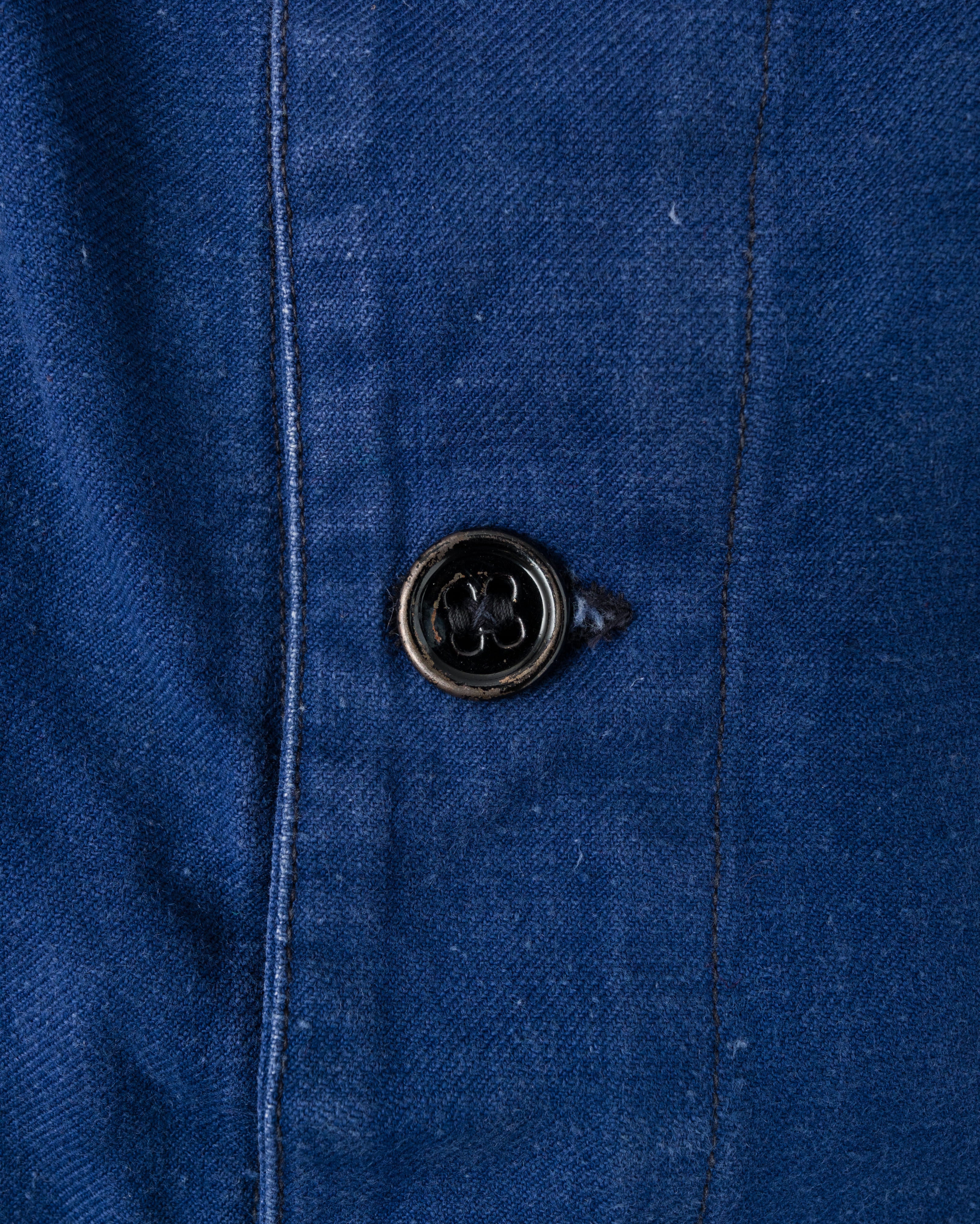 【~40's】French Vintage Deep Blue Cotton Twill Cyclist Jacket