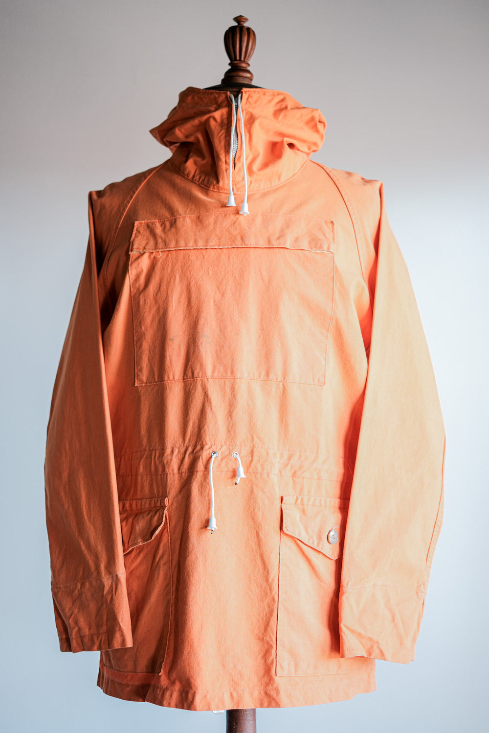 【~60's】British Vintage Orange Cotton Smock Size.MEDIUM "Blacks Of Greenock"