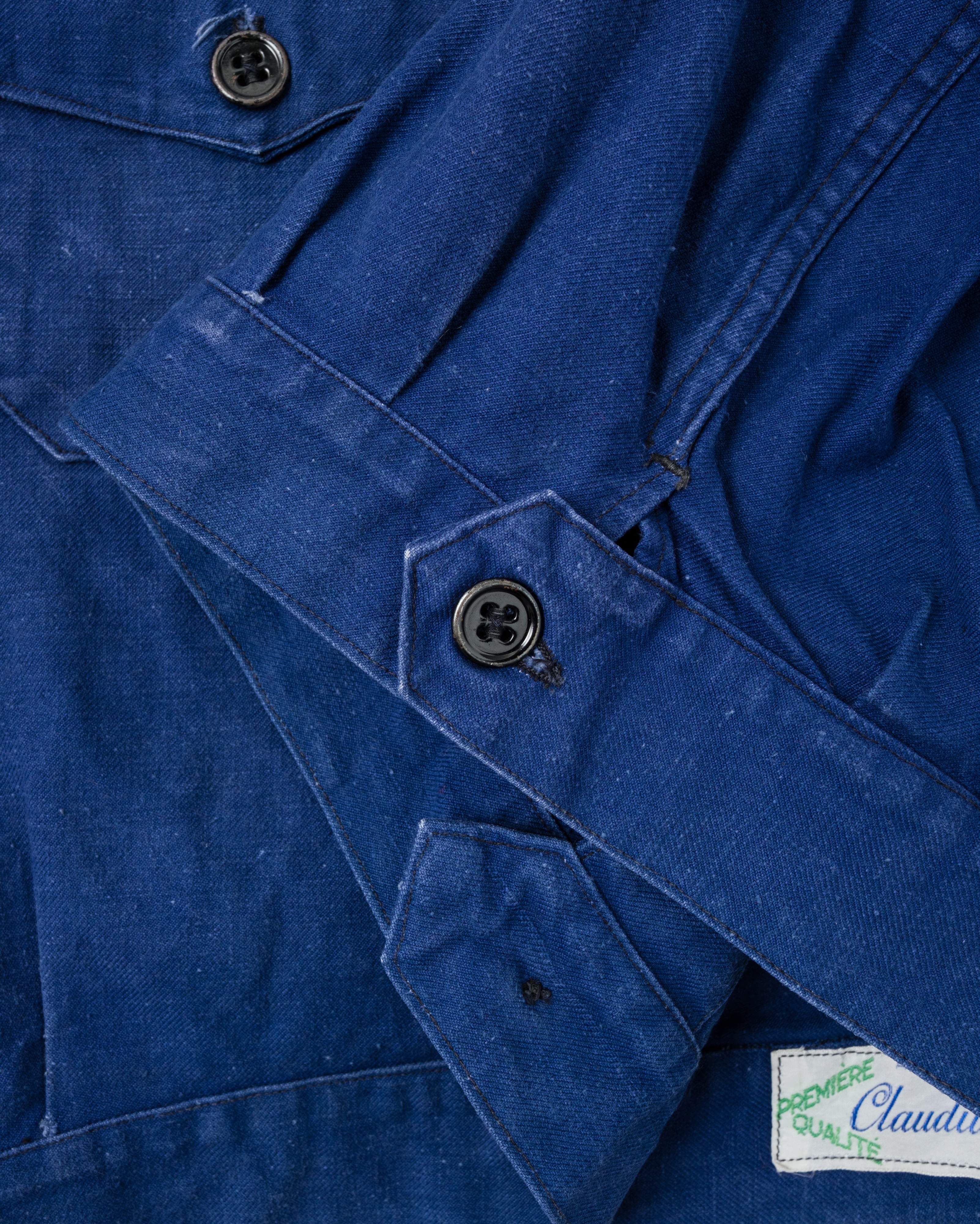 【~40's】French Vintage Deep Blue Cotton Twill Cyclist Jacket