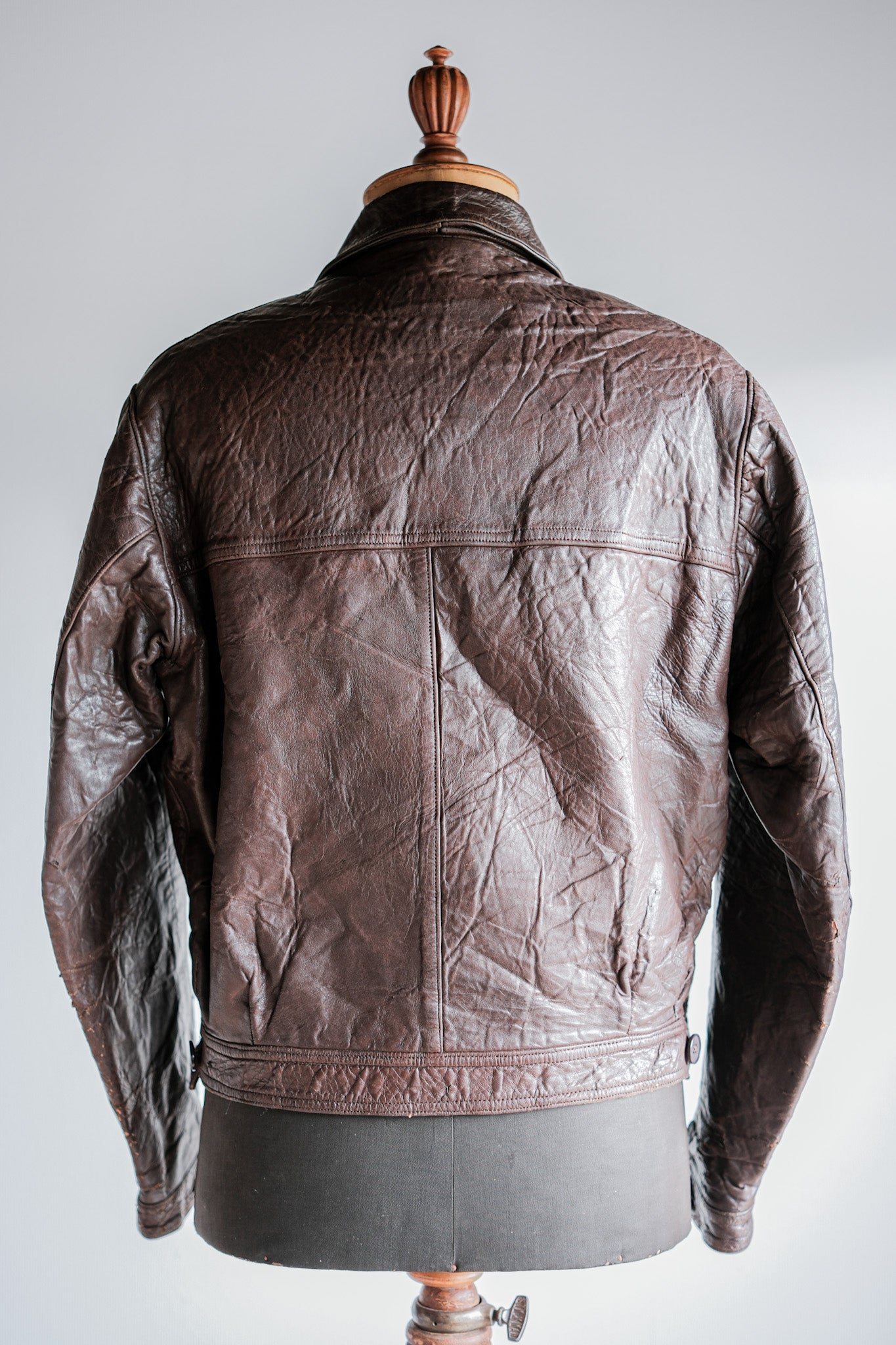 【~40's】WWⅡ French CJF Leather Cyclist Jacket